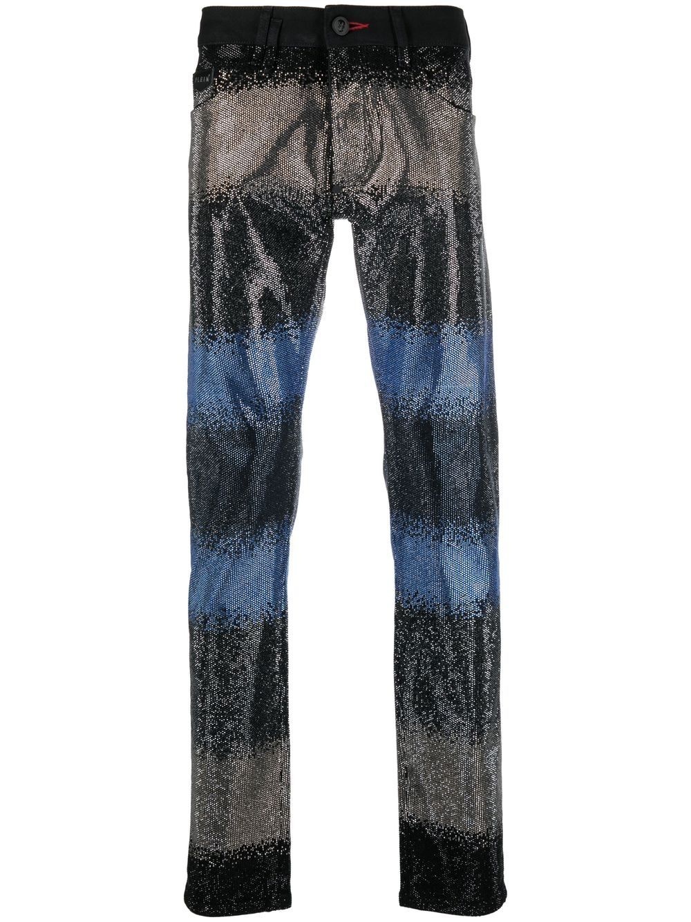 gradient crystal-embellished jeans - 1