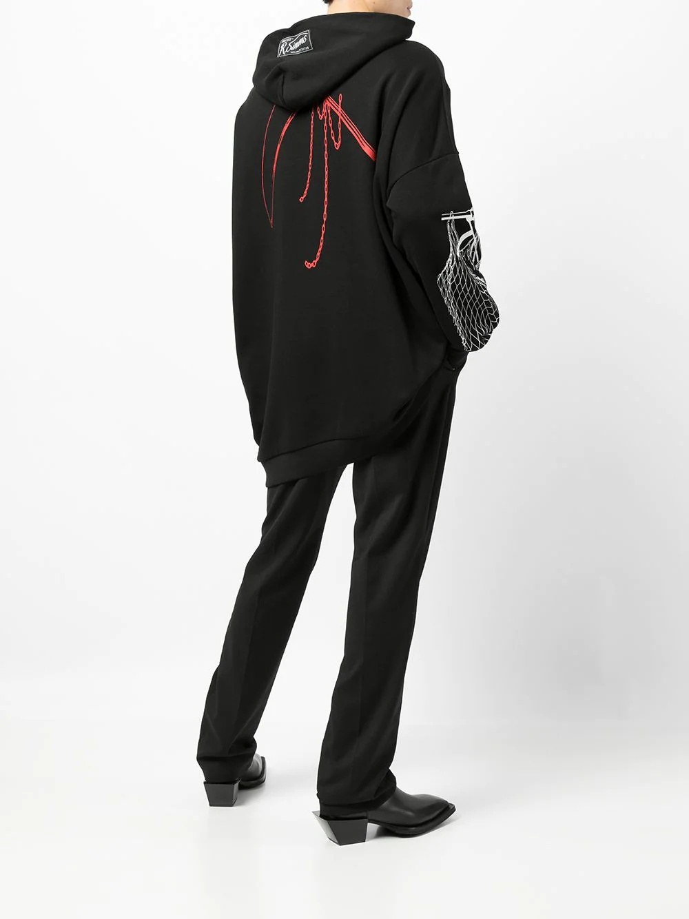 printed scarf hoodie - 3