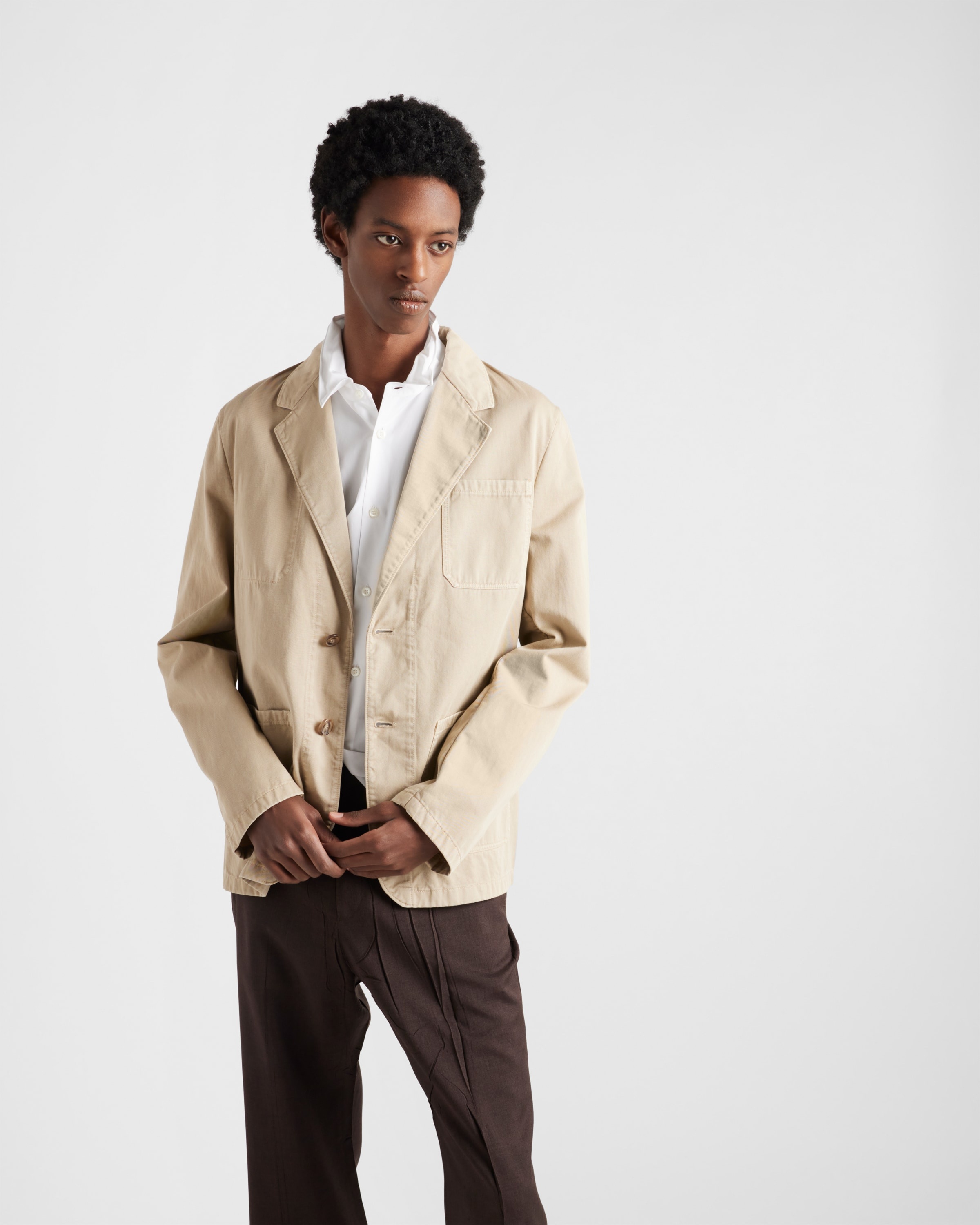 Single-breasted cotton jacket - 4