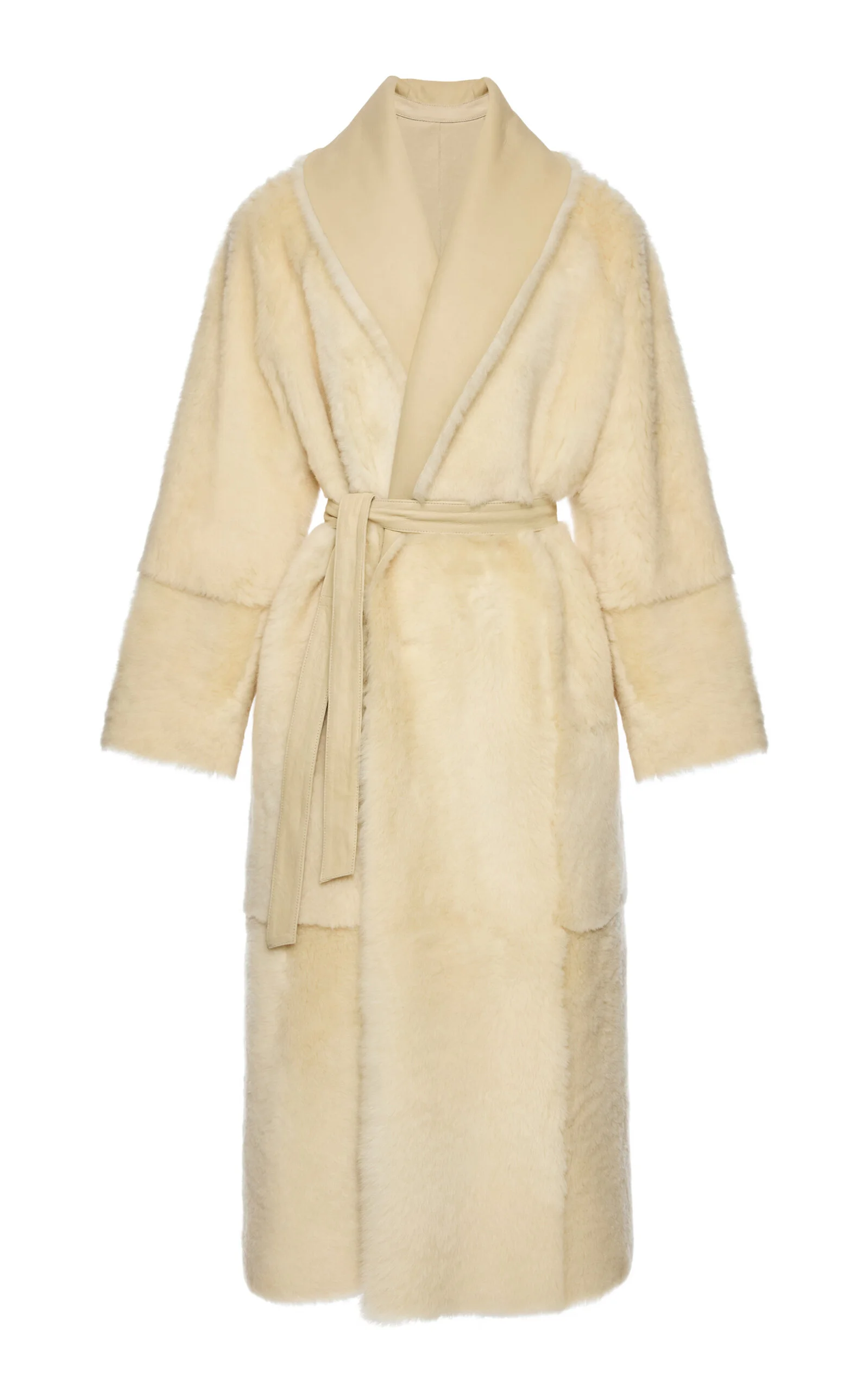 Reversible Shearling Coat ivory - 1