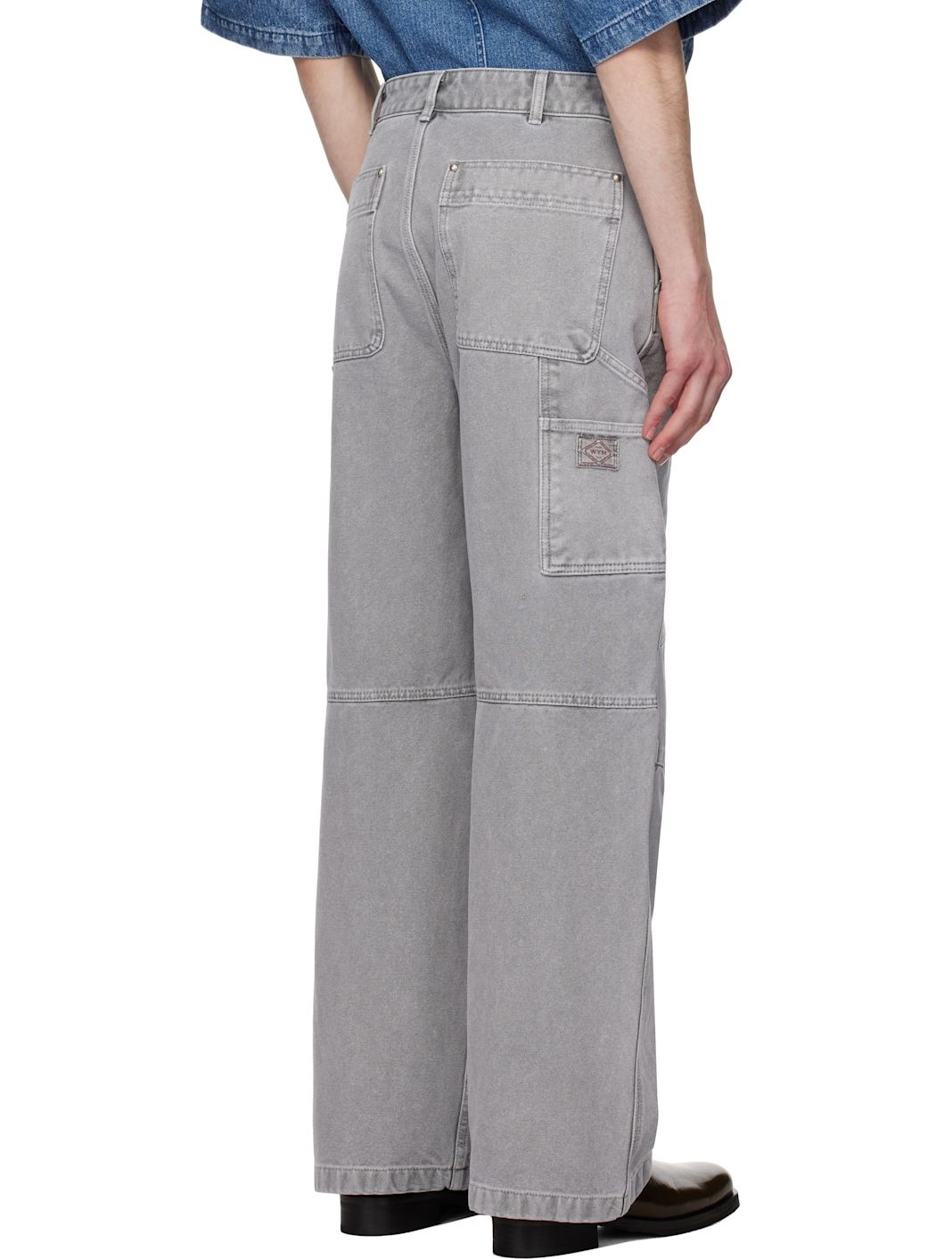 Gray 3D Wide Jeans - 3