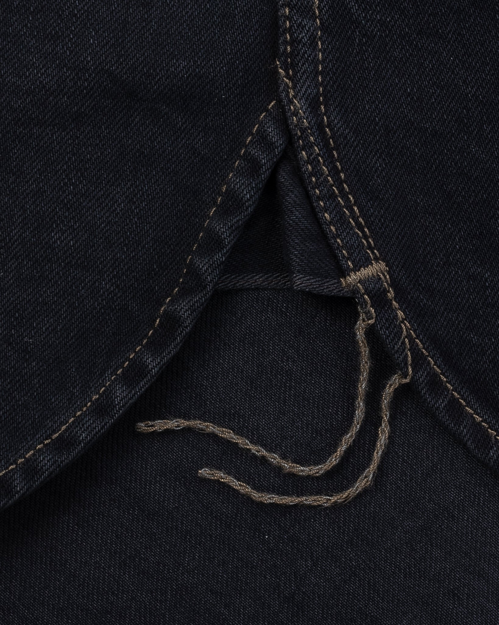 IHSH-326-OD 12oz Selvedge Denim Work Shirt With Snaps - Indigo Overdyed Black - 19