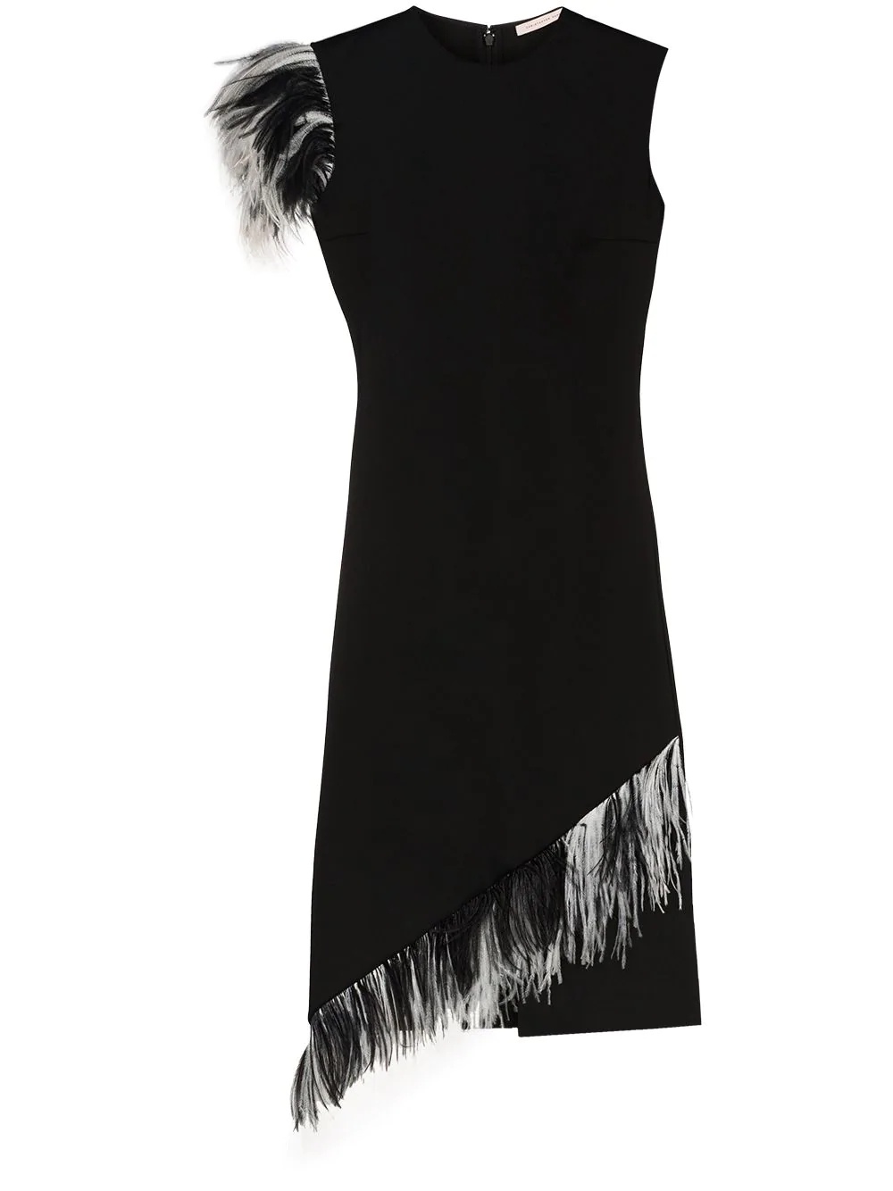 Ostrich feather trim dress - 1