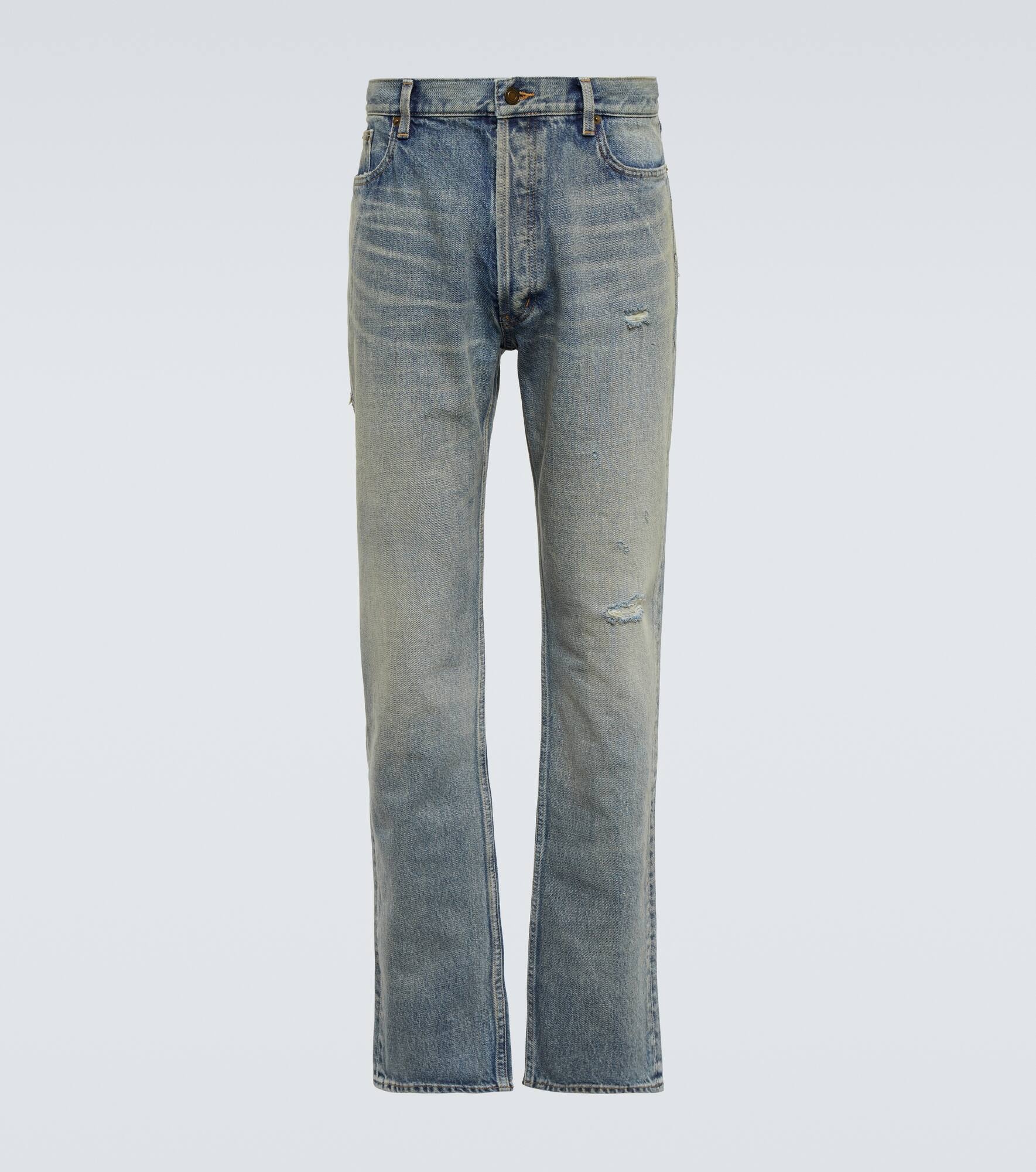 Deconstructed straight-leg jeans - 1