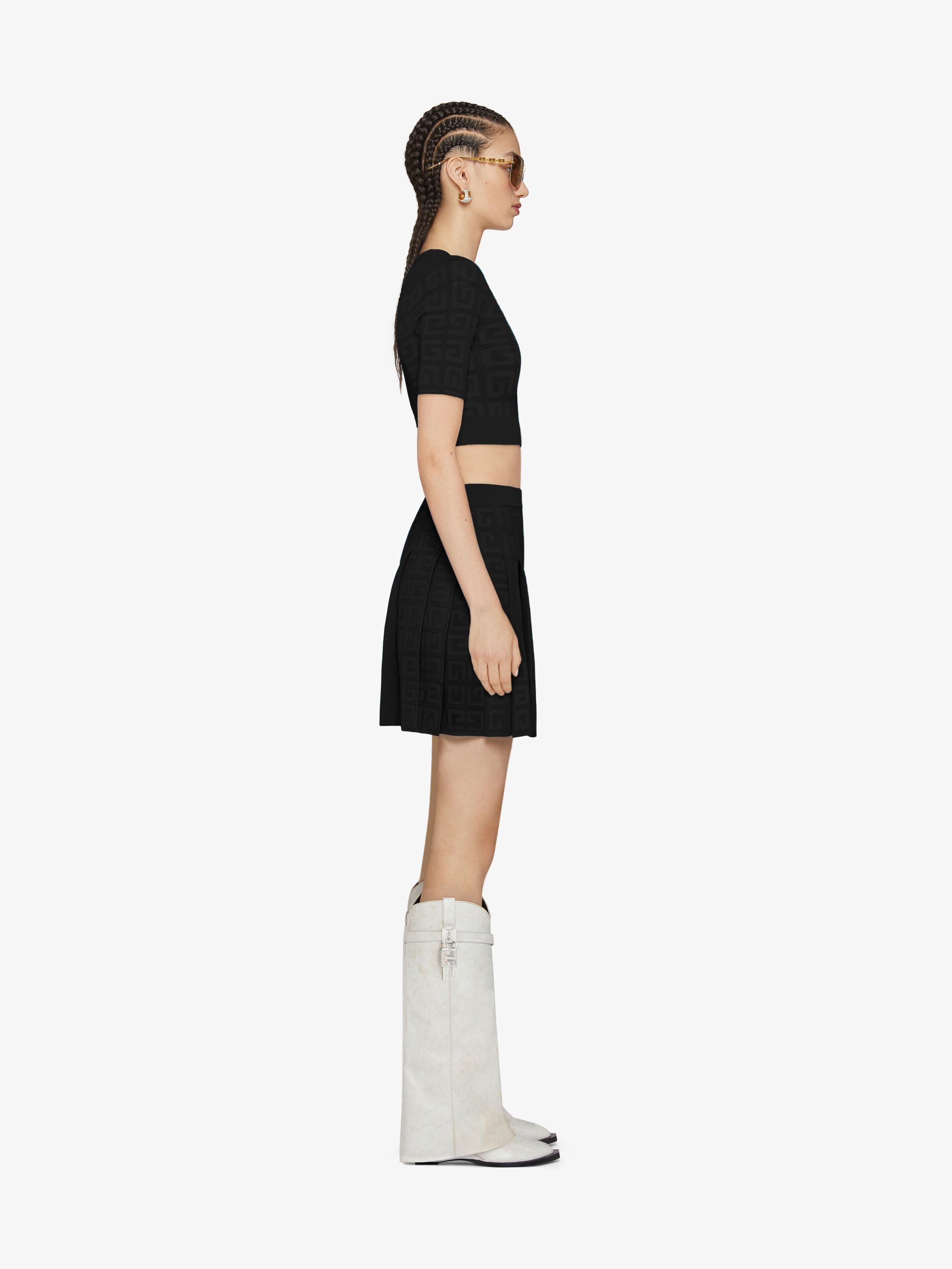 PLEATED SKIRT IN 4G JACQUARD - 3