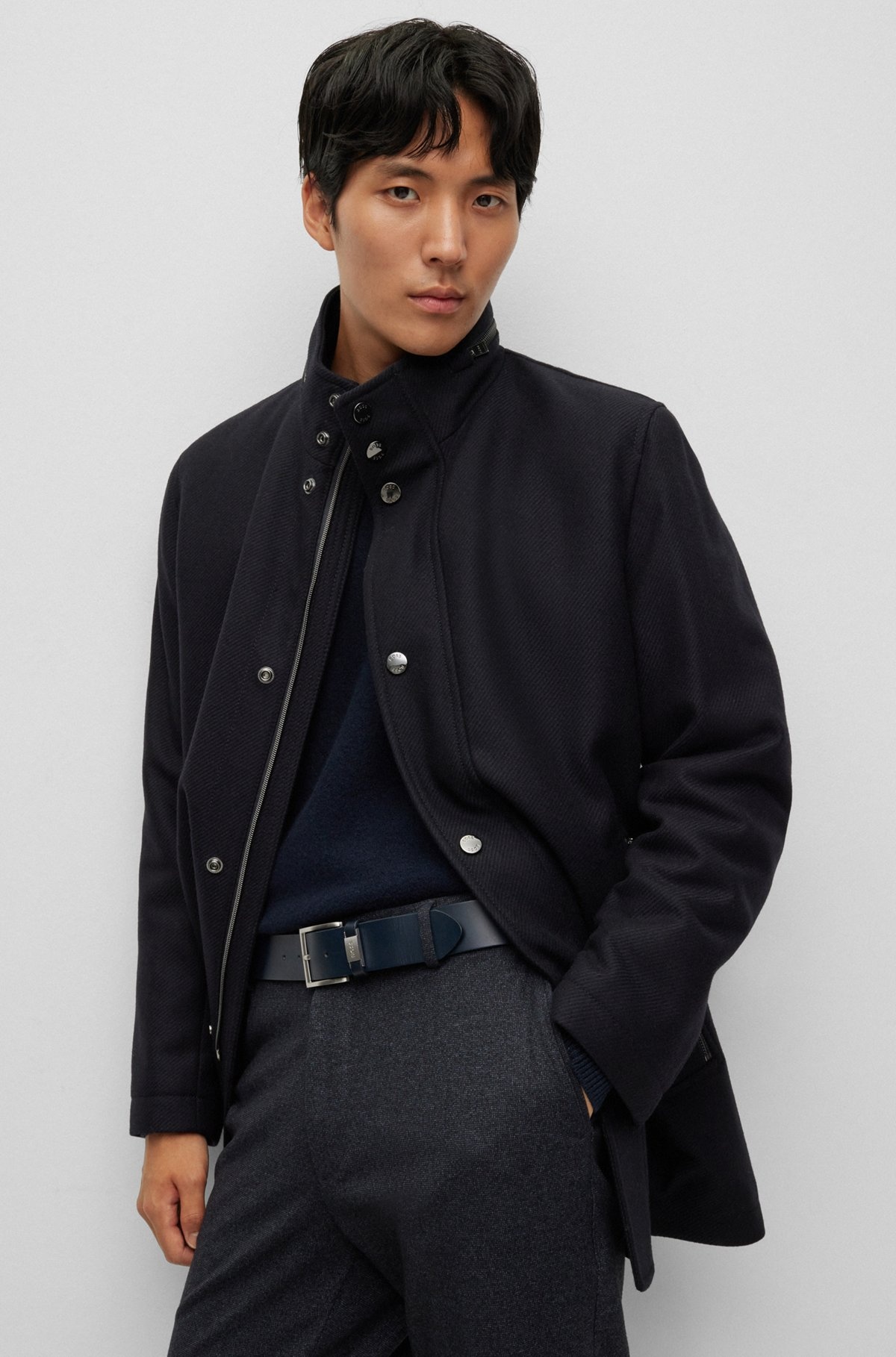 RELAXED-FIT COAT IN A MELANGE WOOL BLEND - 7