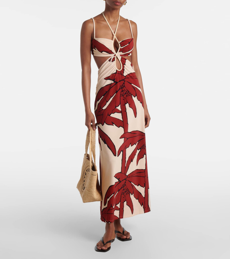 Johanna Ortiz Printed cutout midi dress outlook