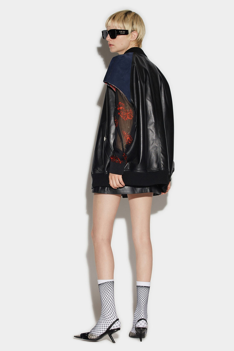 DSQUARED2 LEATHER OVER BOMBER VEST outlook