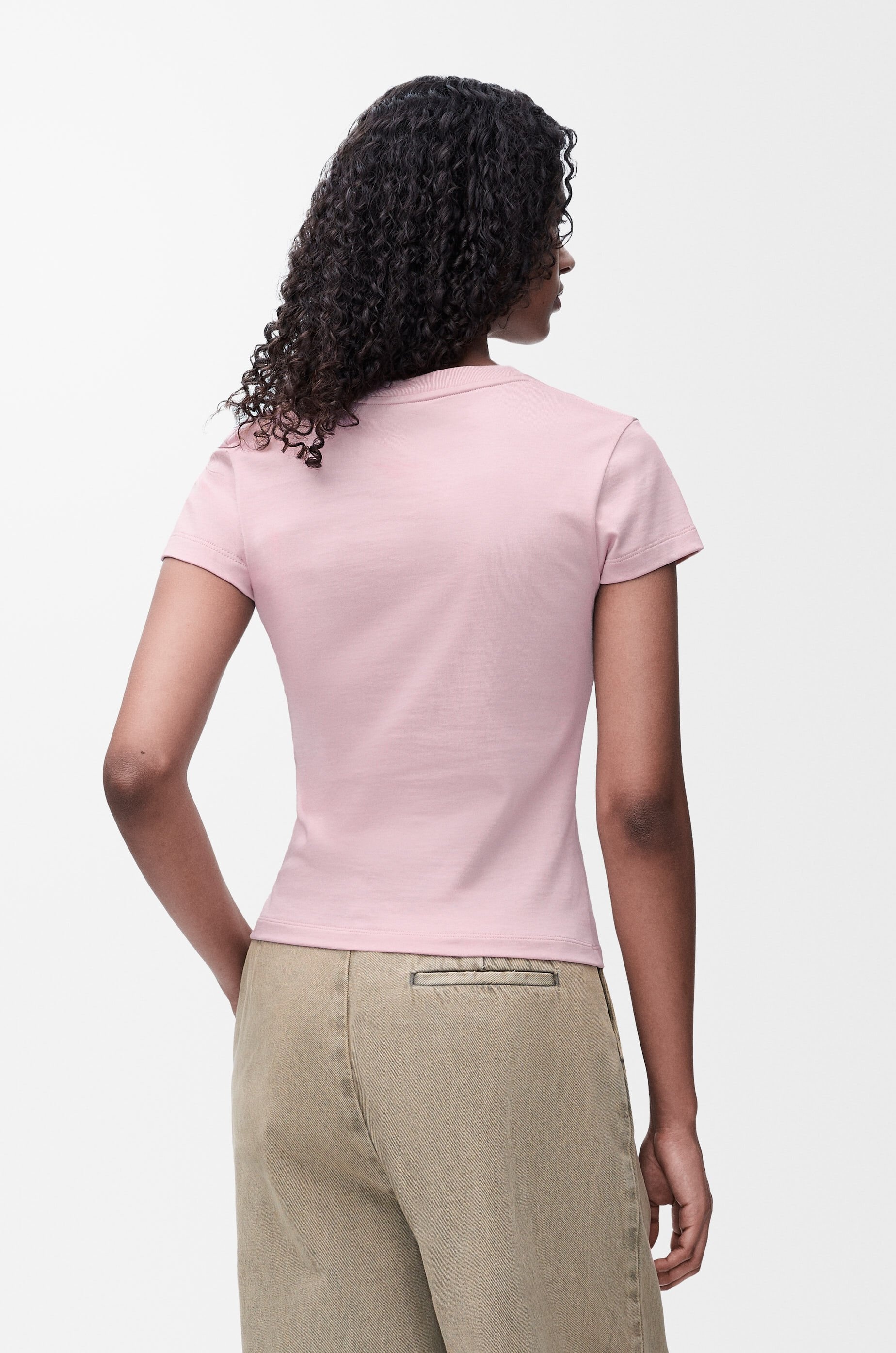 Small fit T-shirt in cotton and viscose - 4