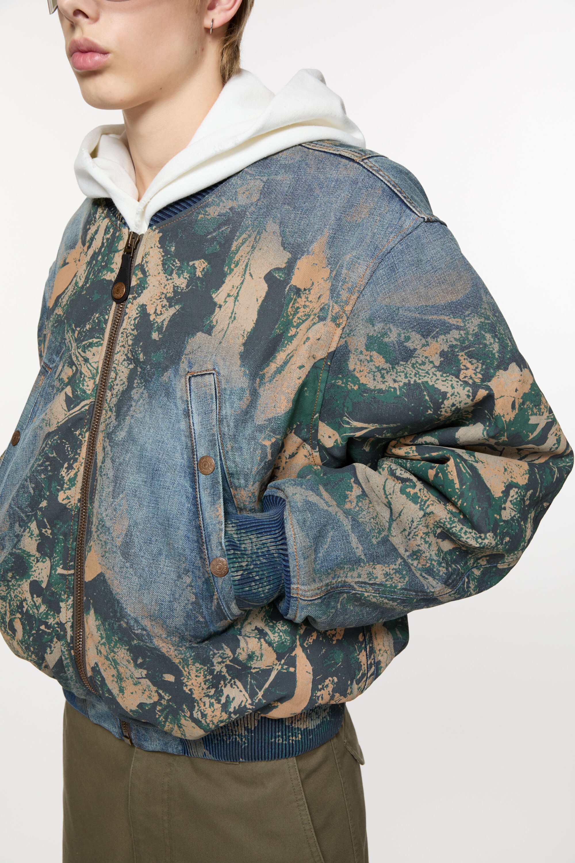 Denim bomber jacket - Brown - 6