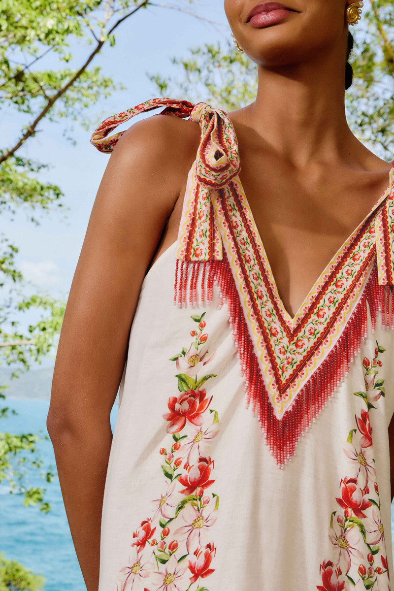 Off-White Apple Romance Embroidered Lenzing™ Ecovero™ Euroflax™ Maxi Dress 3