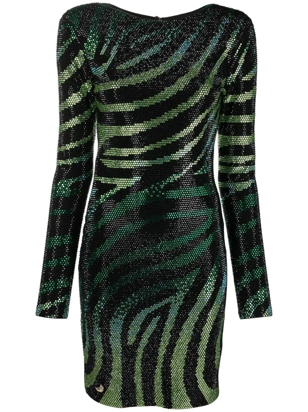 crystal-embellished zebra-print dress - 1