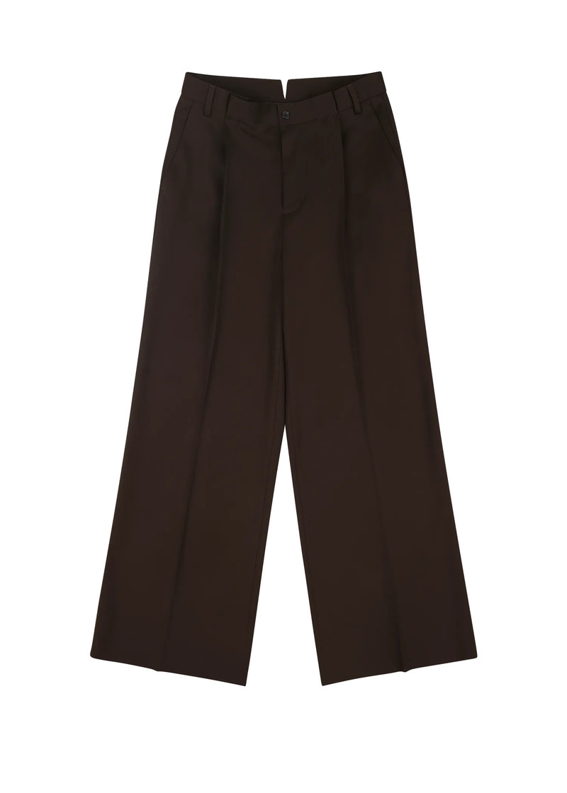 WIDE PLEATED TROUSER TOBACCO 1