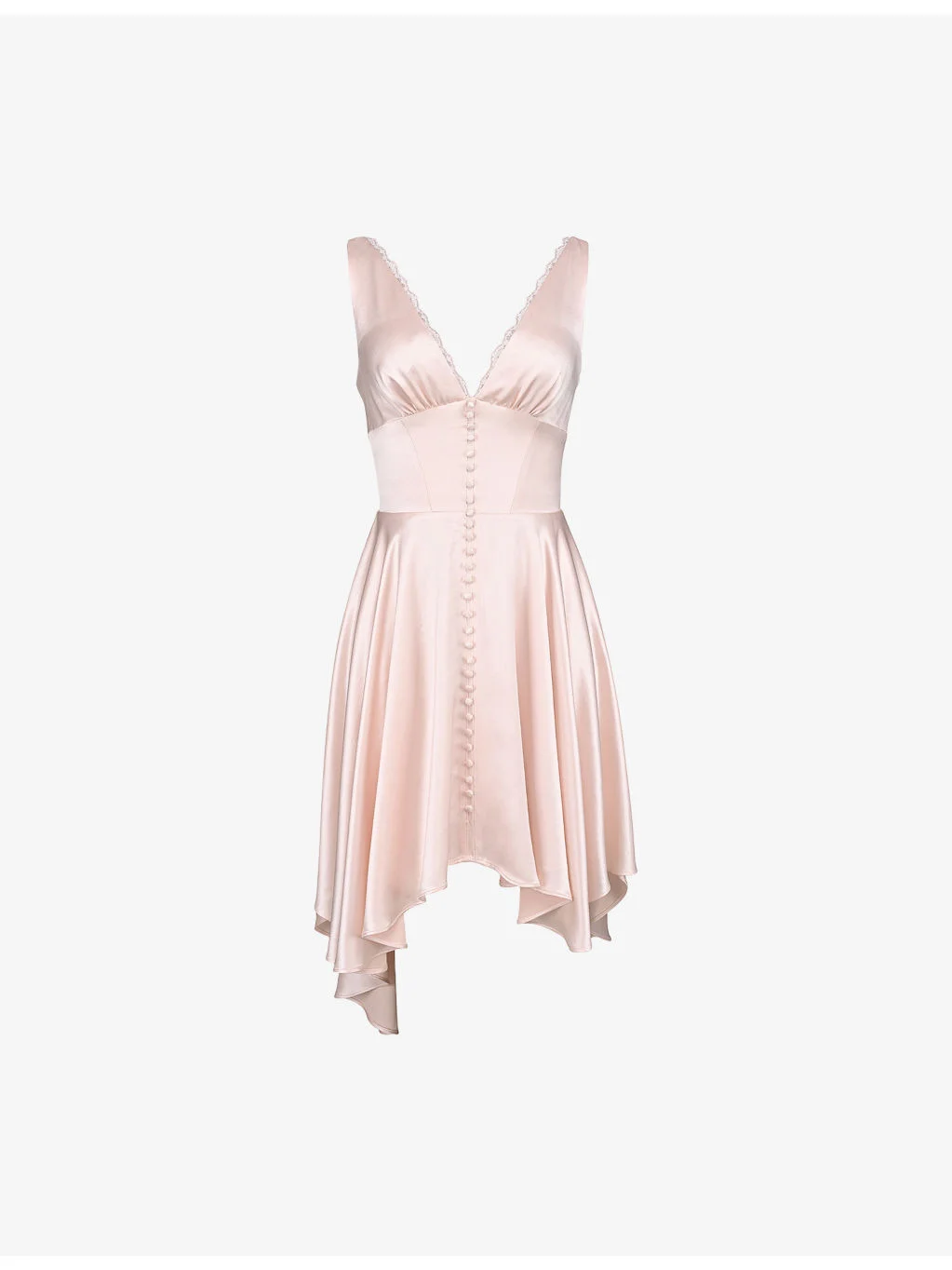 Sabella V-Neck Satin Mini Dress - 1