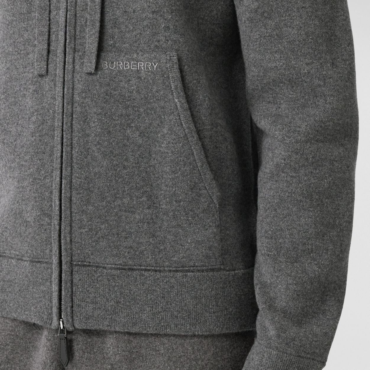 Logo Detail Cashmere Blend Hooded Top - 5