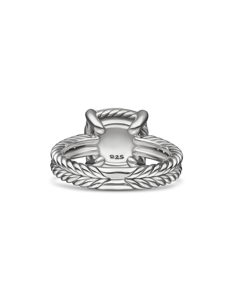 Women's Chatelaine Pavé Bezel Ring with Diamonds - Black Onyx 7