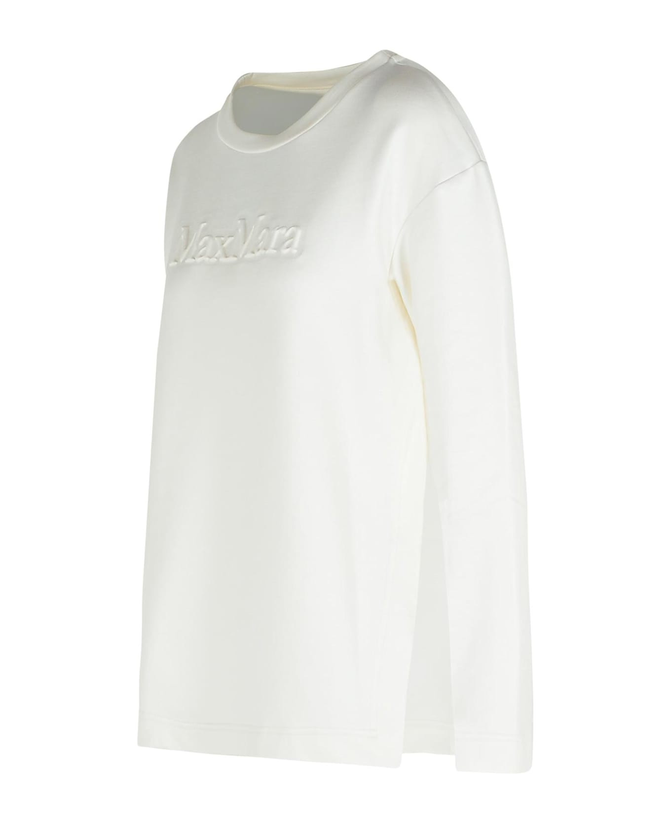 'berma' Sweatshirt In White Silk And Cotton - 2