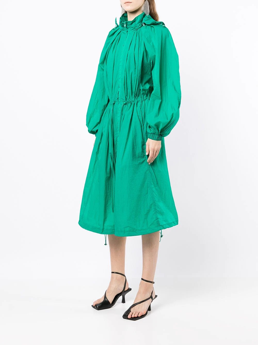 ruched hooded dress - 3