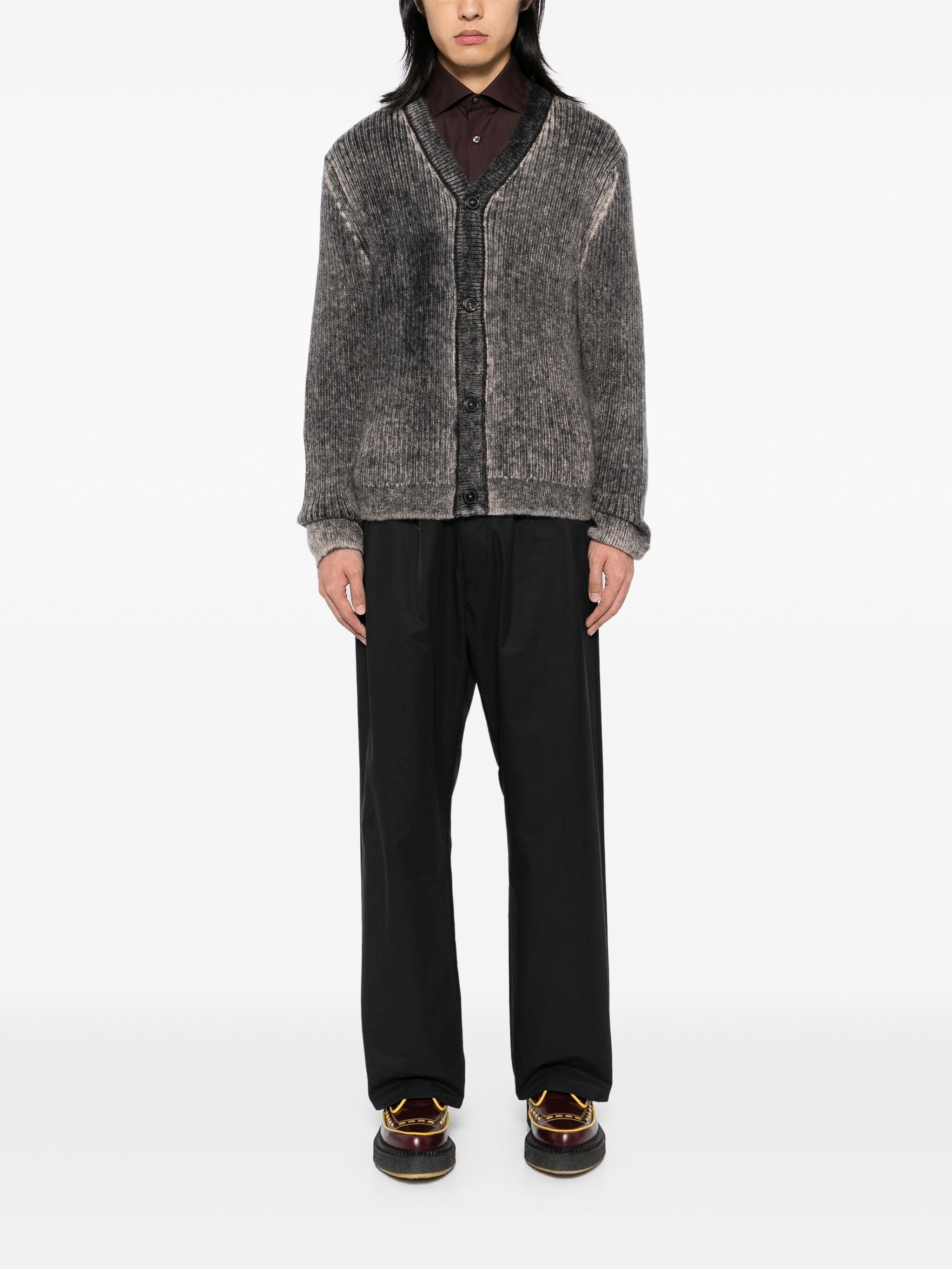 ACID-WASHED PRINTED-EFFECT CARDIGAN - 2