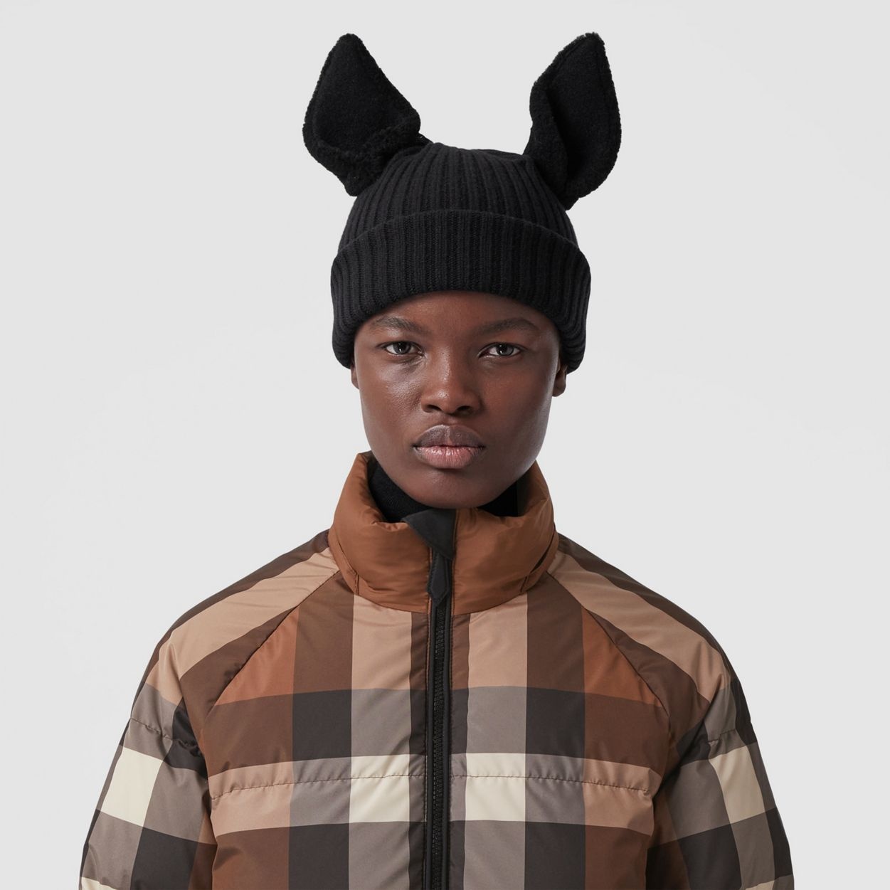 Detachable Hood Check Puffer Coat - 3