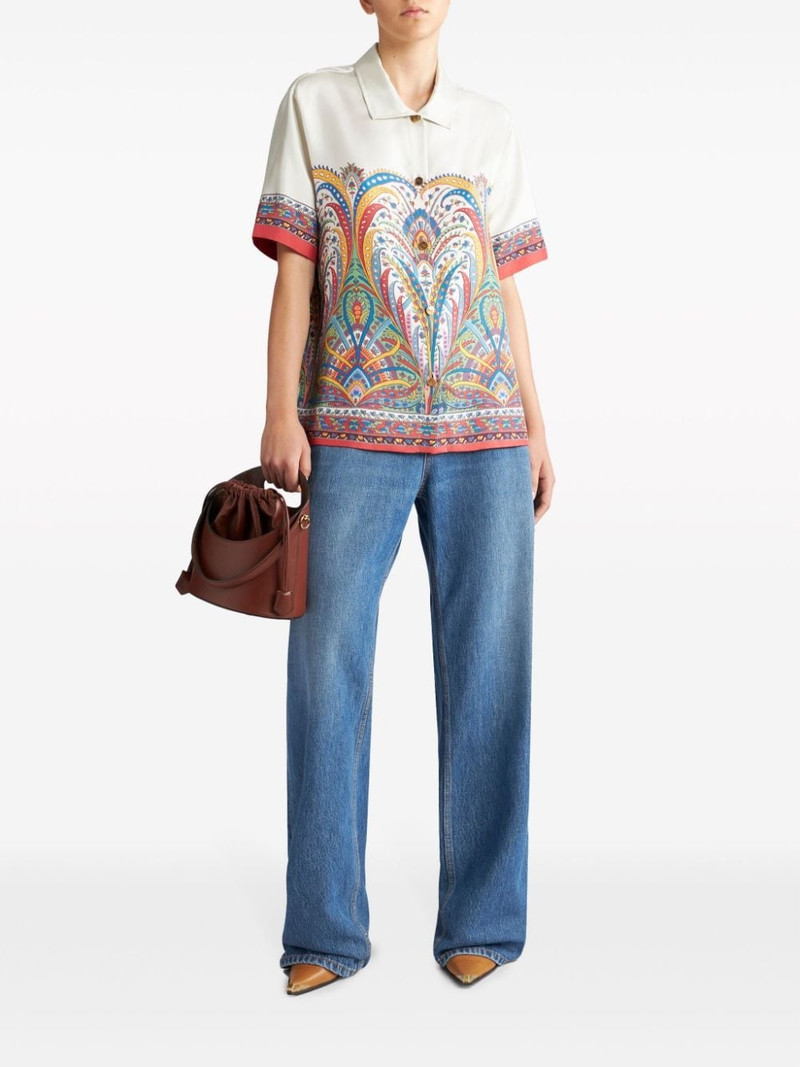 Etro paisley-print silk-satin shirt outlook