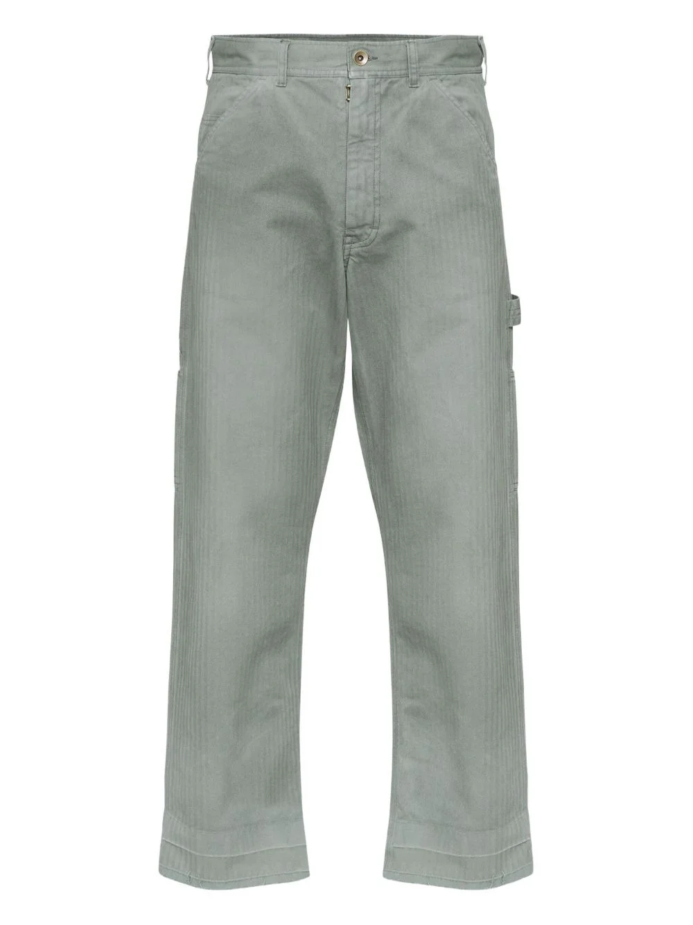 textured straight-leg jeans - 1