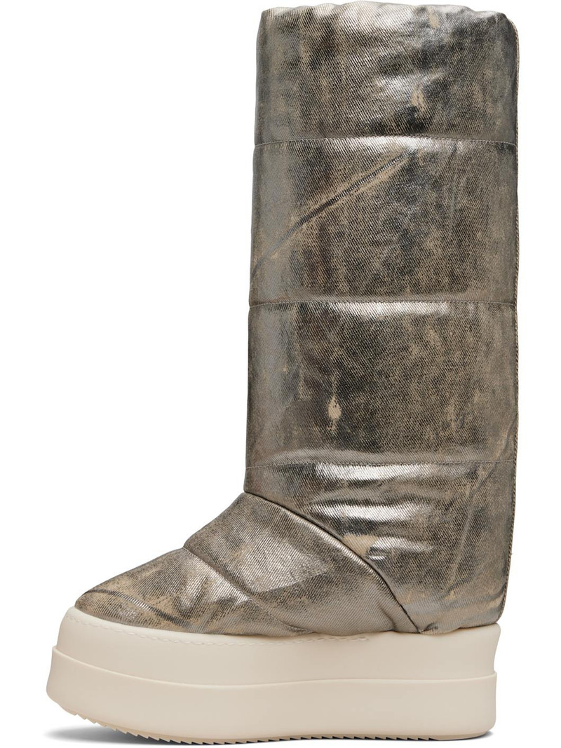 Rick Owens DRKSHDW Silver Concordians Mega Bumper Knee High Lunar Boots outlook