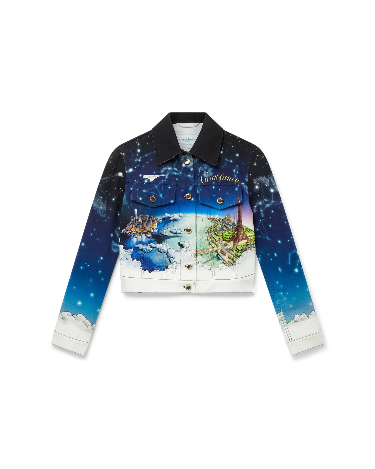 Vol Au Nuit Classic Printed Denim Jacket - 4