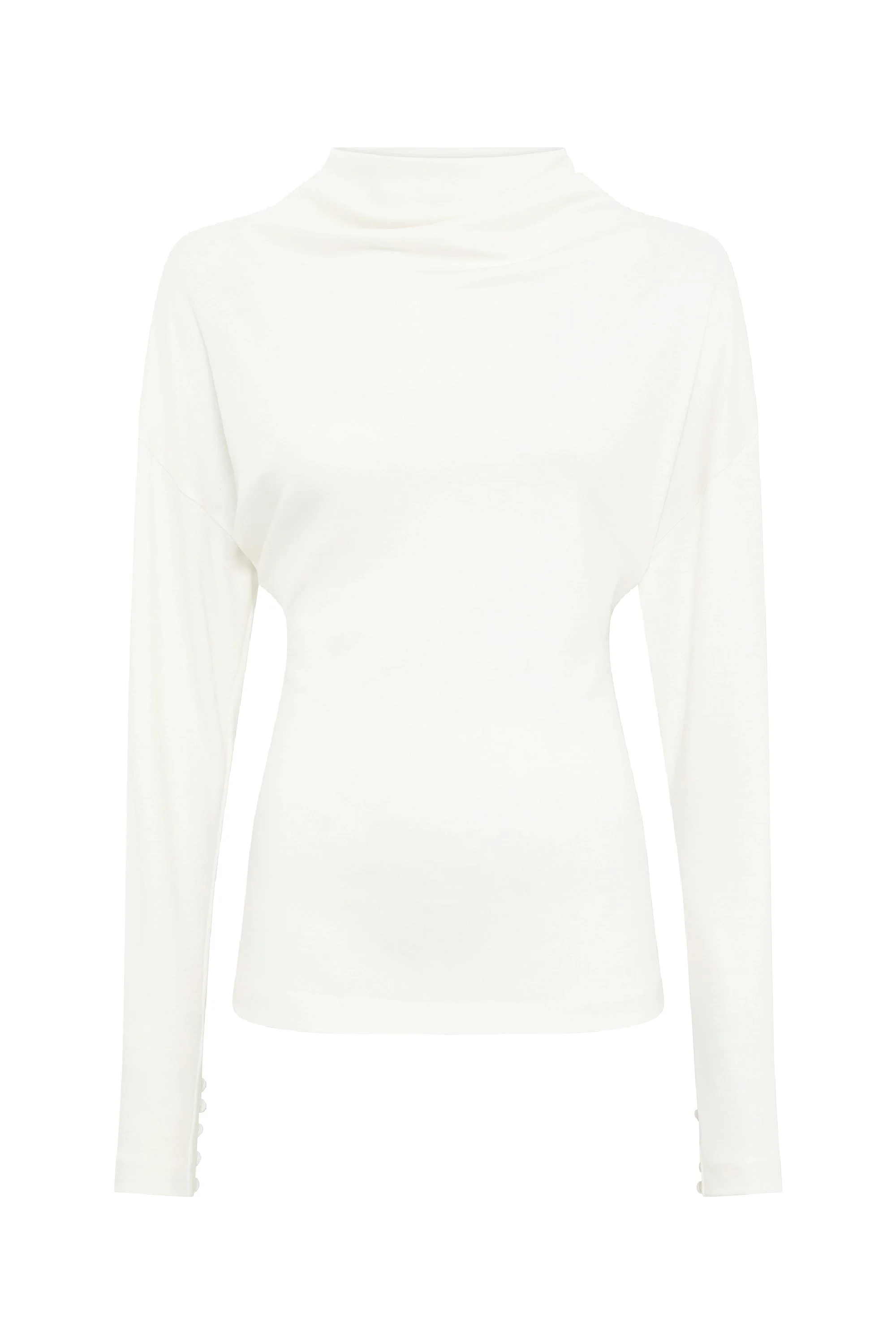 Paget Top in Ivory Cashmere Jersey - 1
