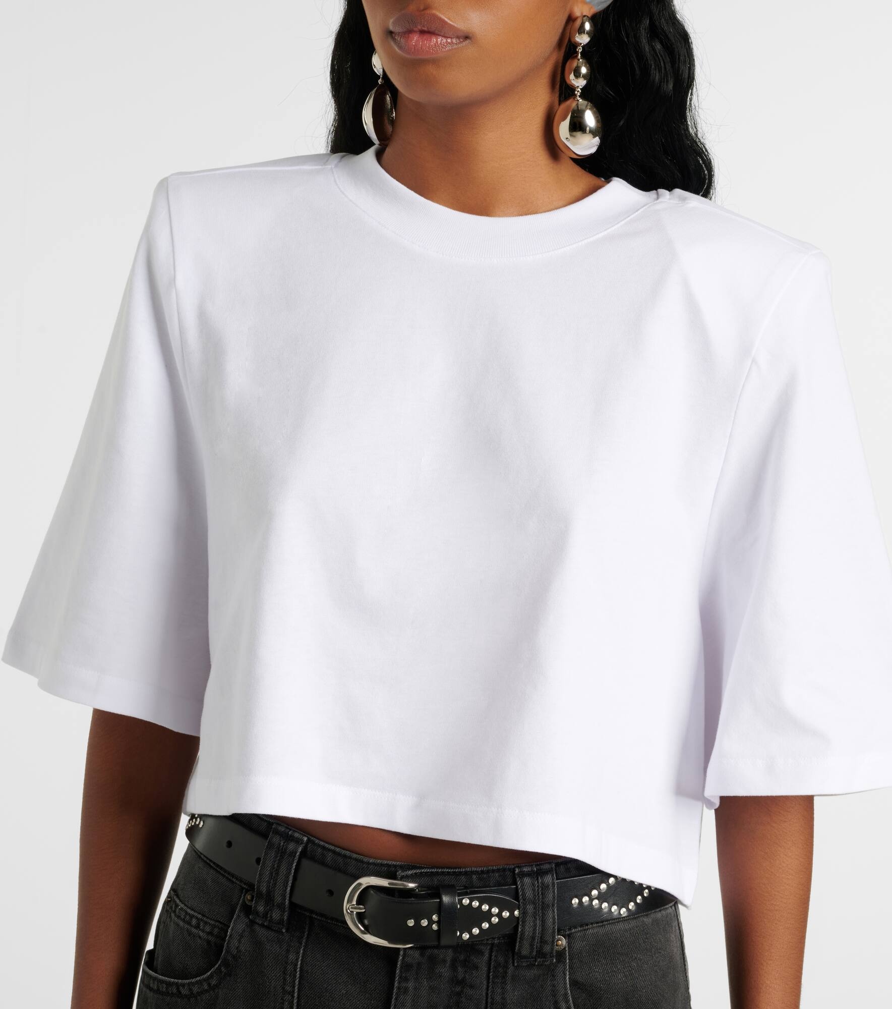 Zaely cropped cotton jersey T-shirt - 4
