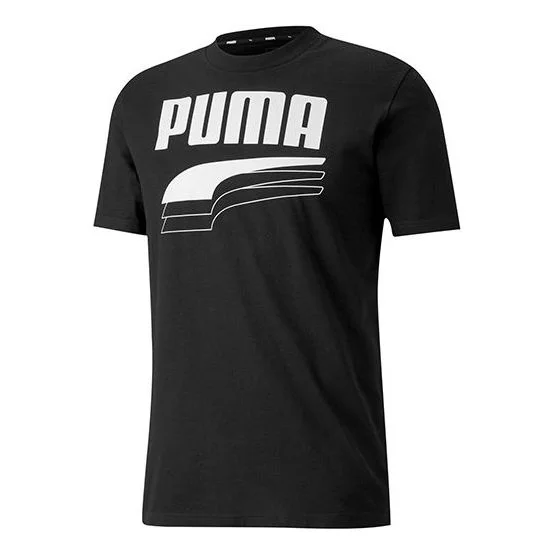 PUMA Alphabet Printing Casual Short Sleeve Black 582772-01 - 1