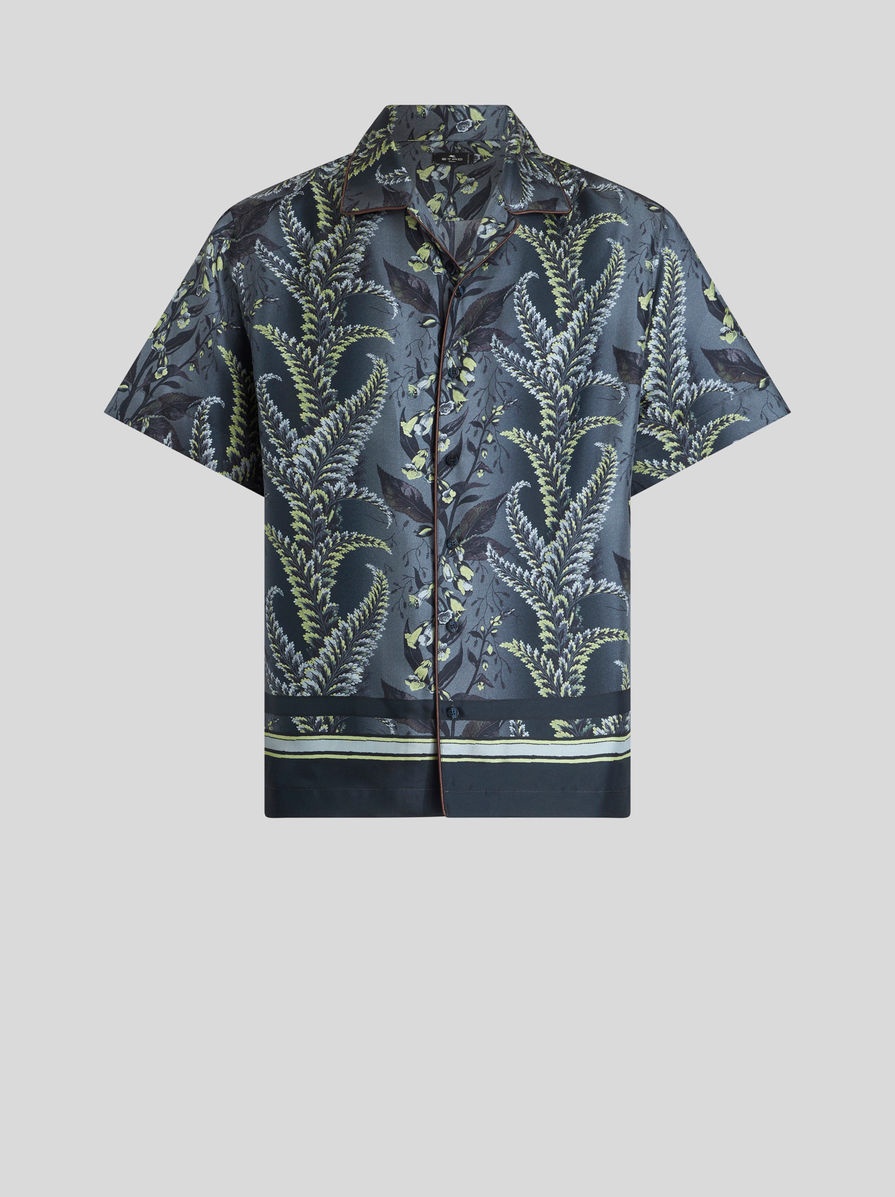 PRINTED SILK BOWLING SHIRT - 1