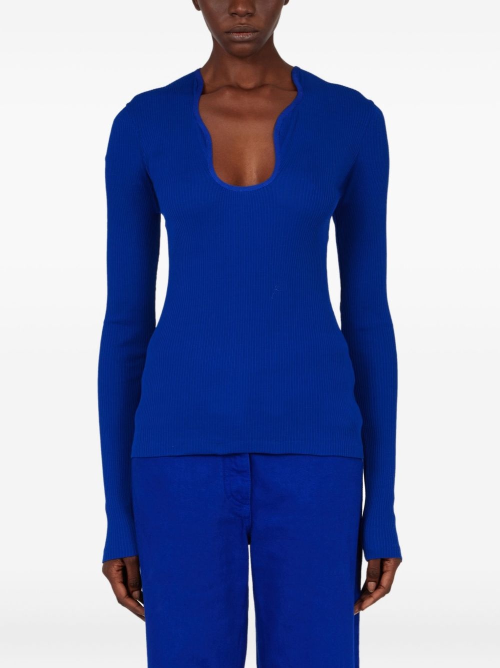 ribbed long-sleeve top - 3