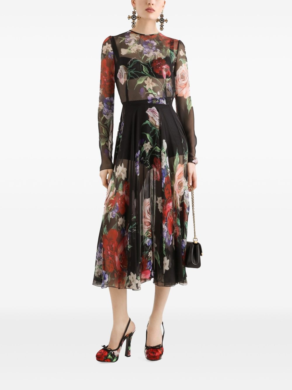 floral-print midi dress - 2