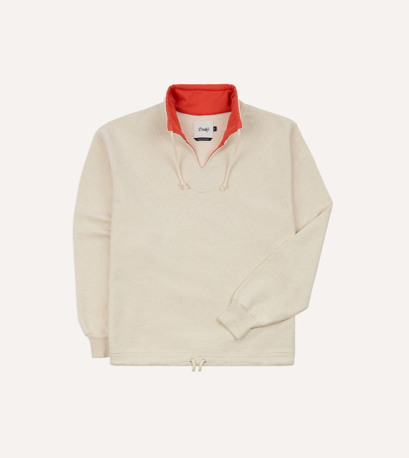 Ecru Cotton-Hemp Smock Sweatshirt 1