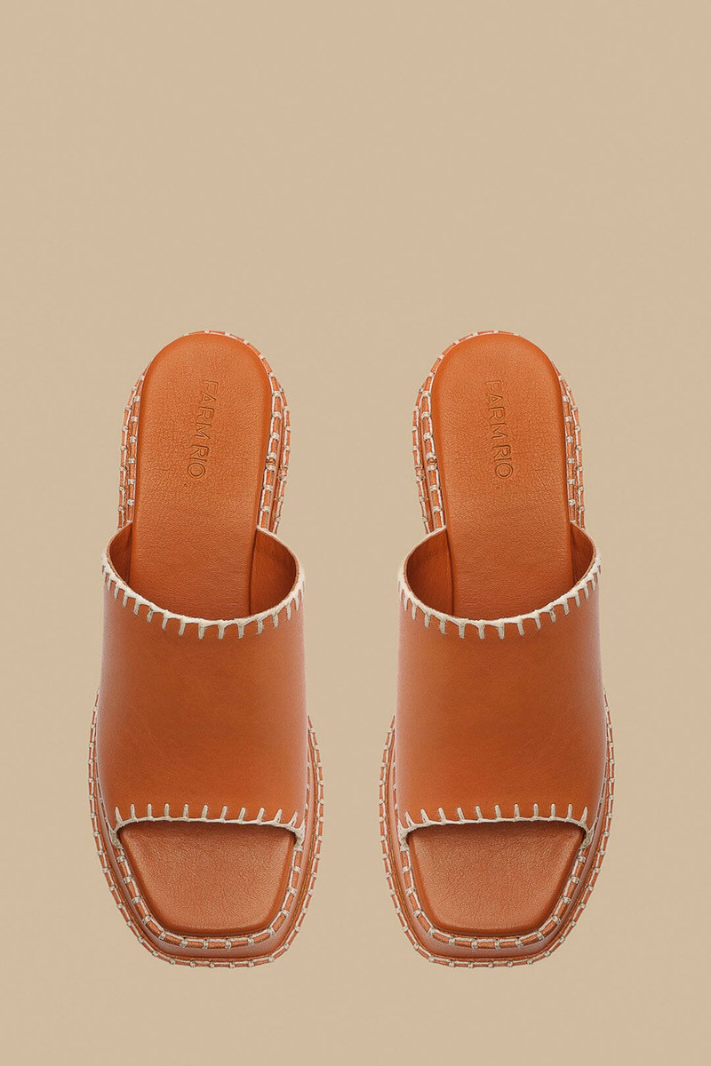 Camel Wedge Mule Sandal 3