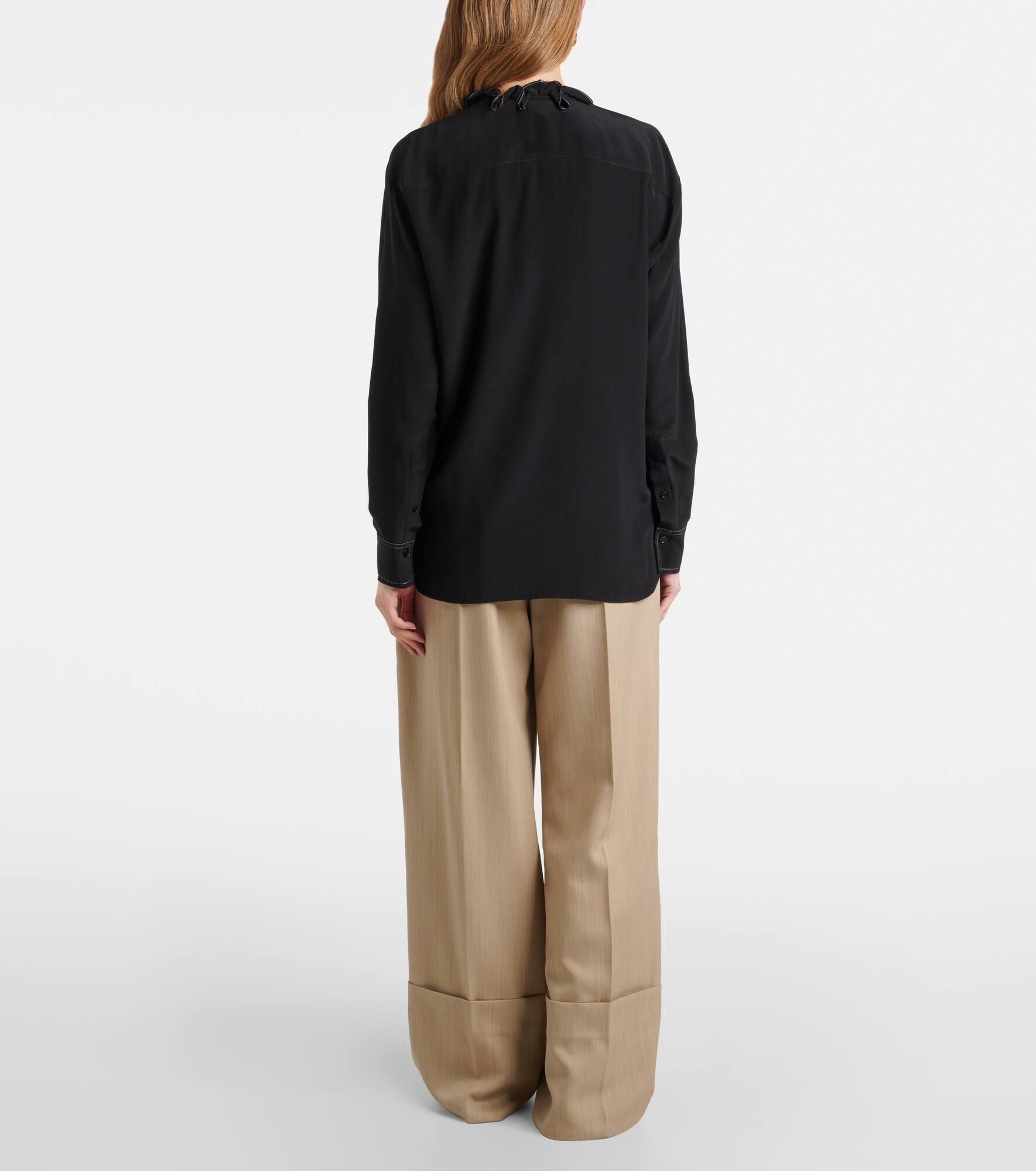 Ruffled silk blouse - 3
