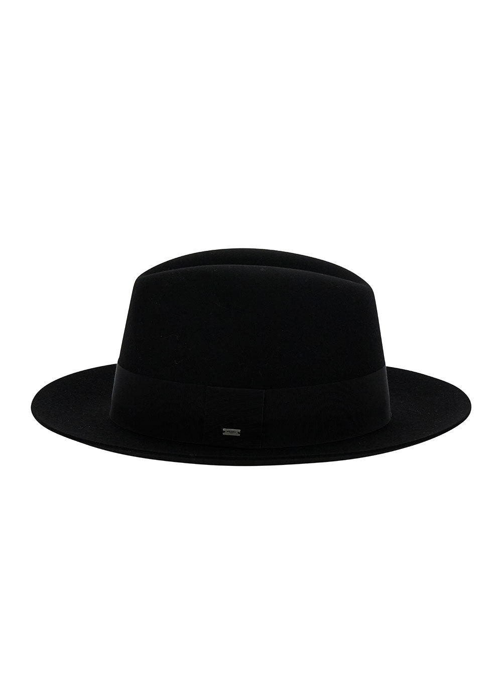 Saint Laurent Women Black Fedora Hat With Grosgrain Band In Wool Felt Woman - 3