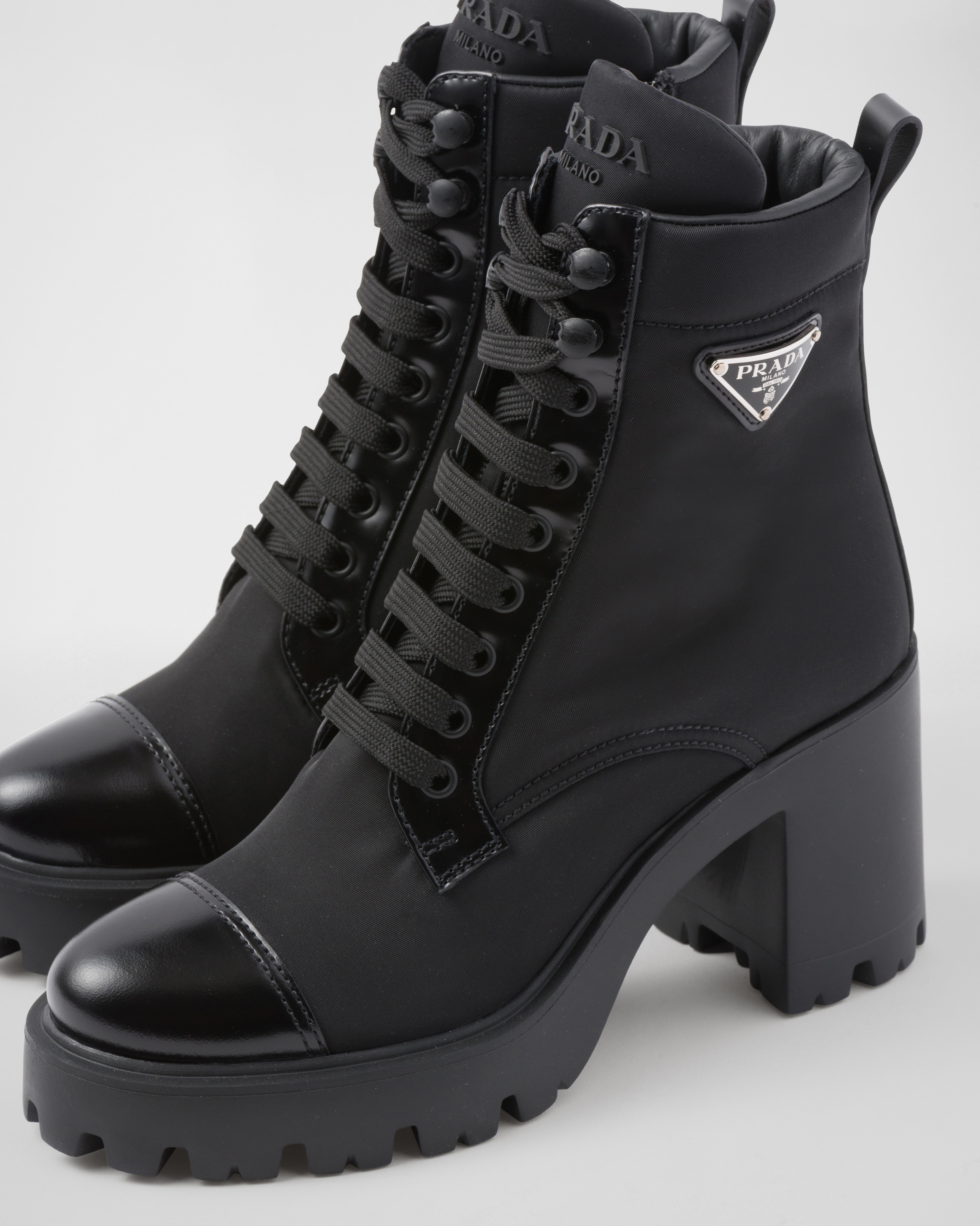 Re-Nylon and leather booties - 6