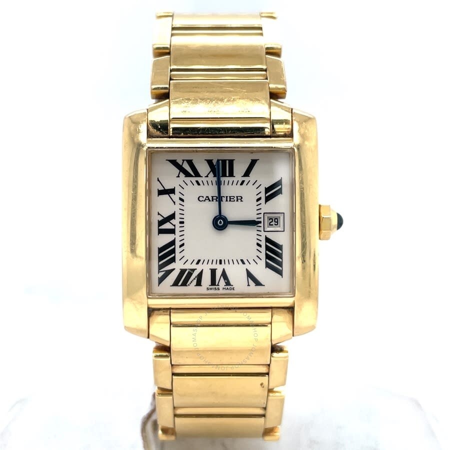 Pre-owned Cartier Tank Francaise Quartz Silver Dial Ladies Watch W50014N2 - 1