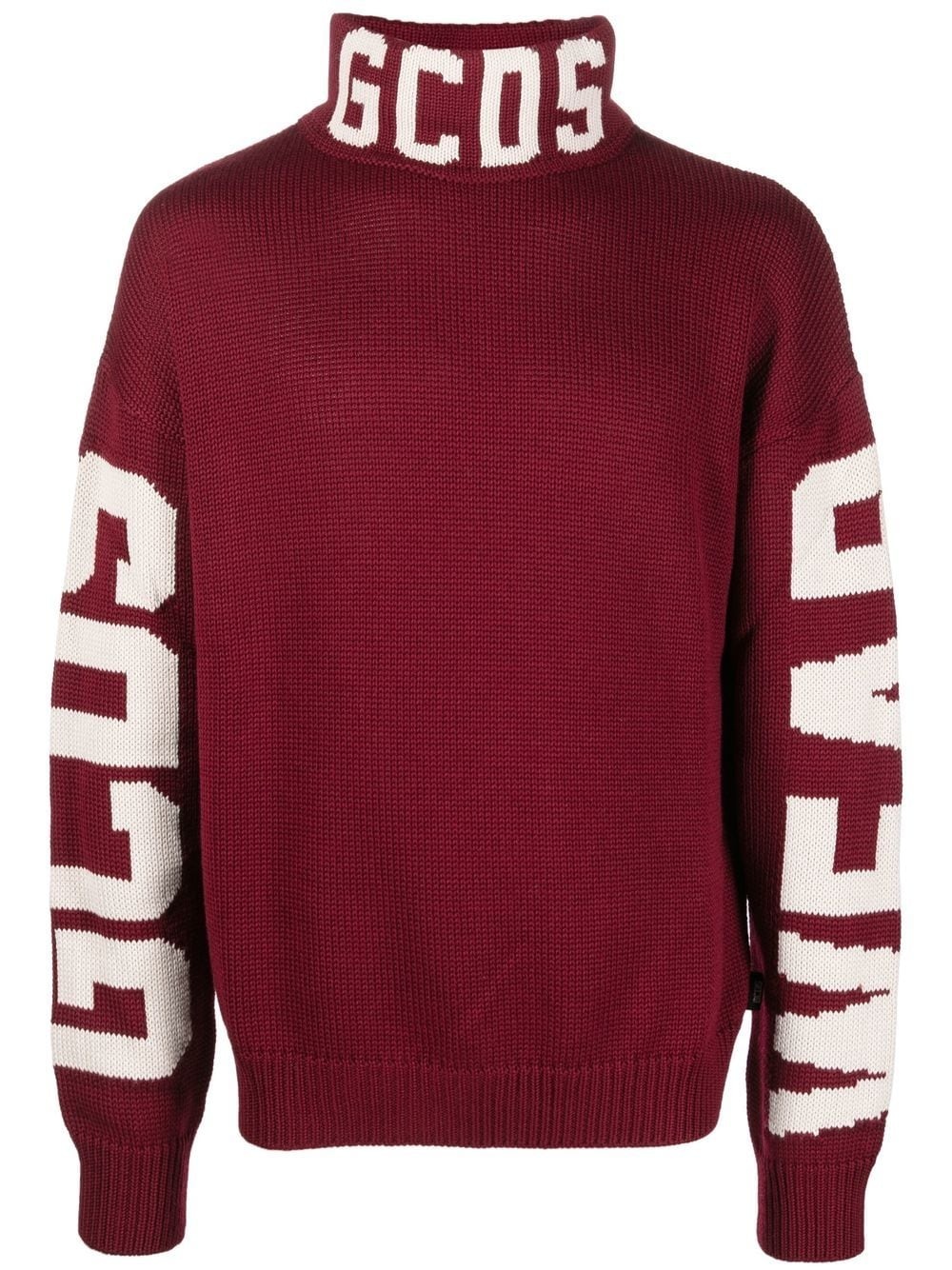 logo-intarsia high-neck jumper - 1