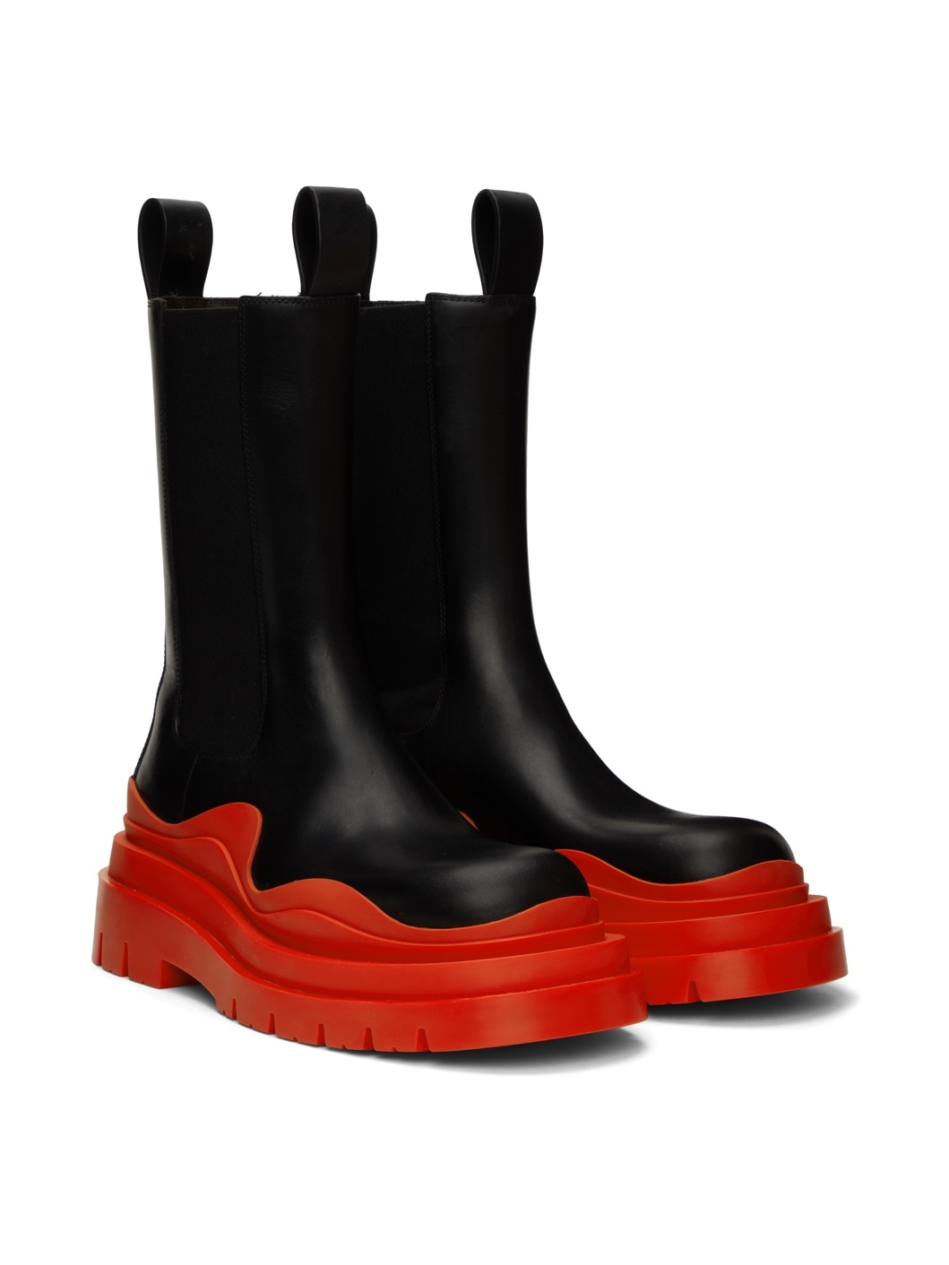 Black & Orange Tire Chelsea Boots - 4