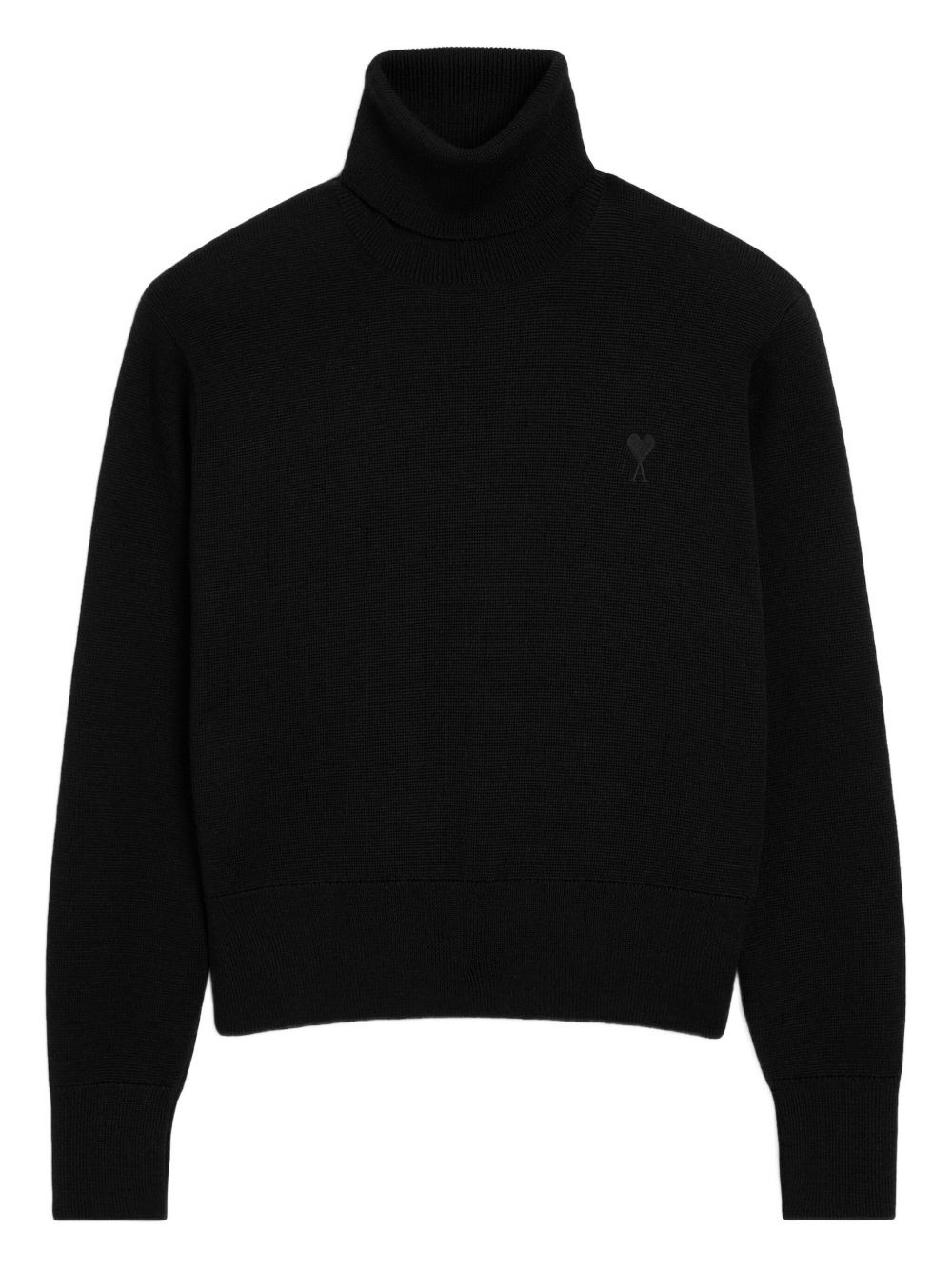 heart-embroidered turtleneck sweater - 1