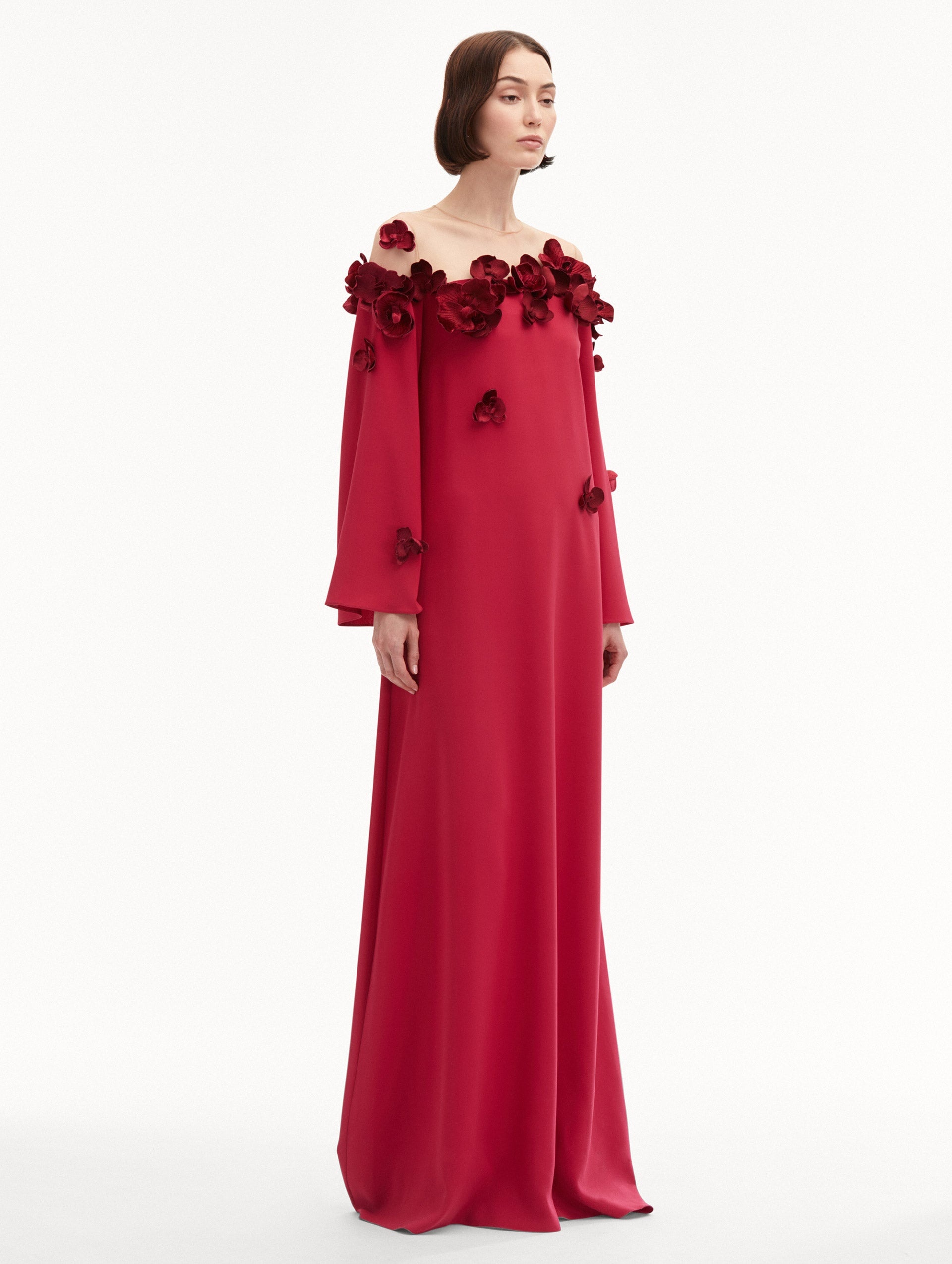 ORCHID ILLUSION NECKLINE CAFTAN - 4