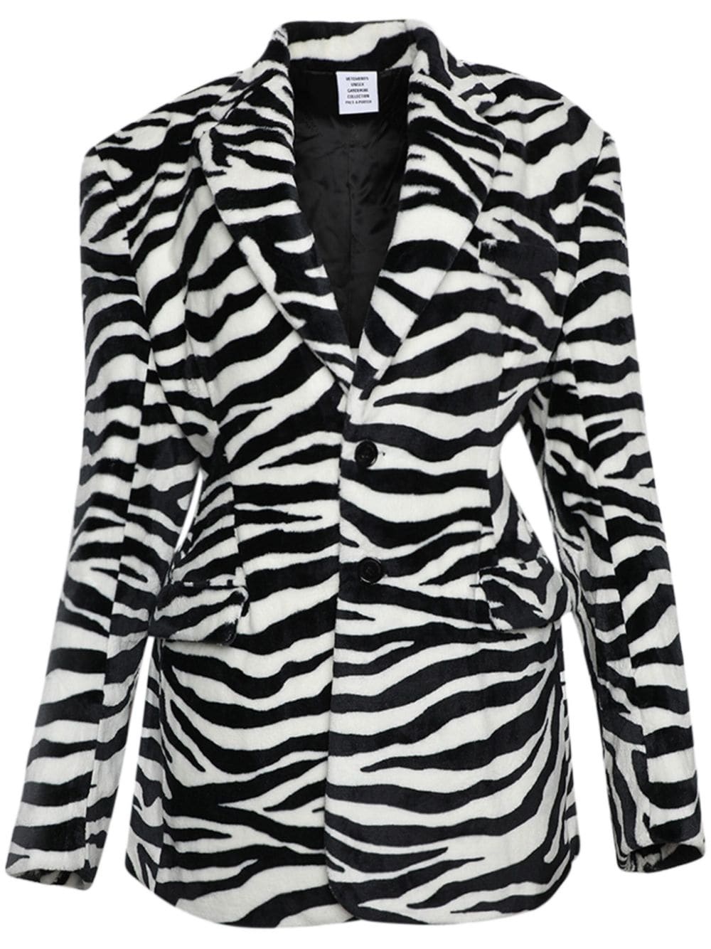 oversize-shoulder zebra-print blazer - 1