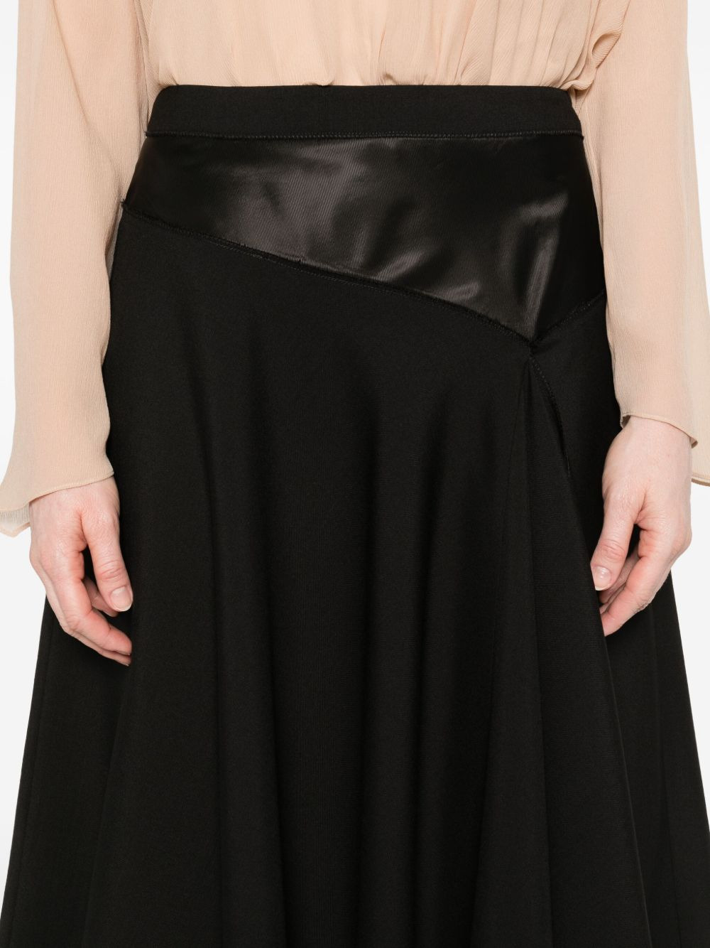 satin-panel midi skirt - 5