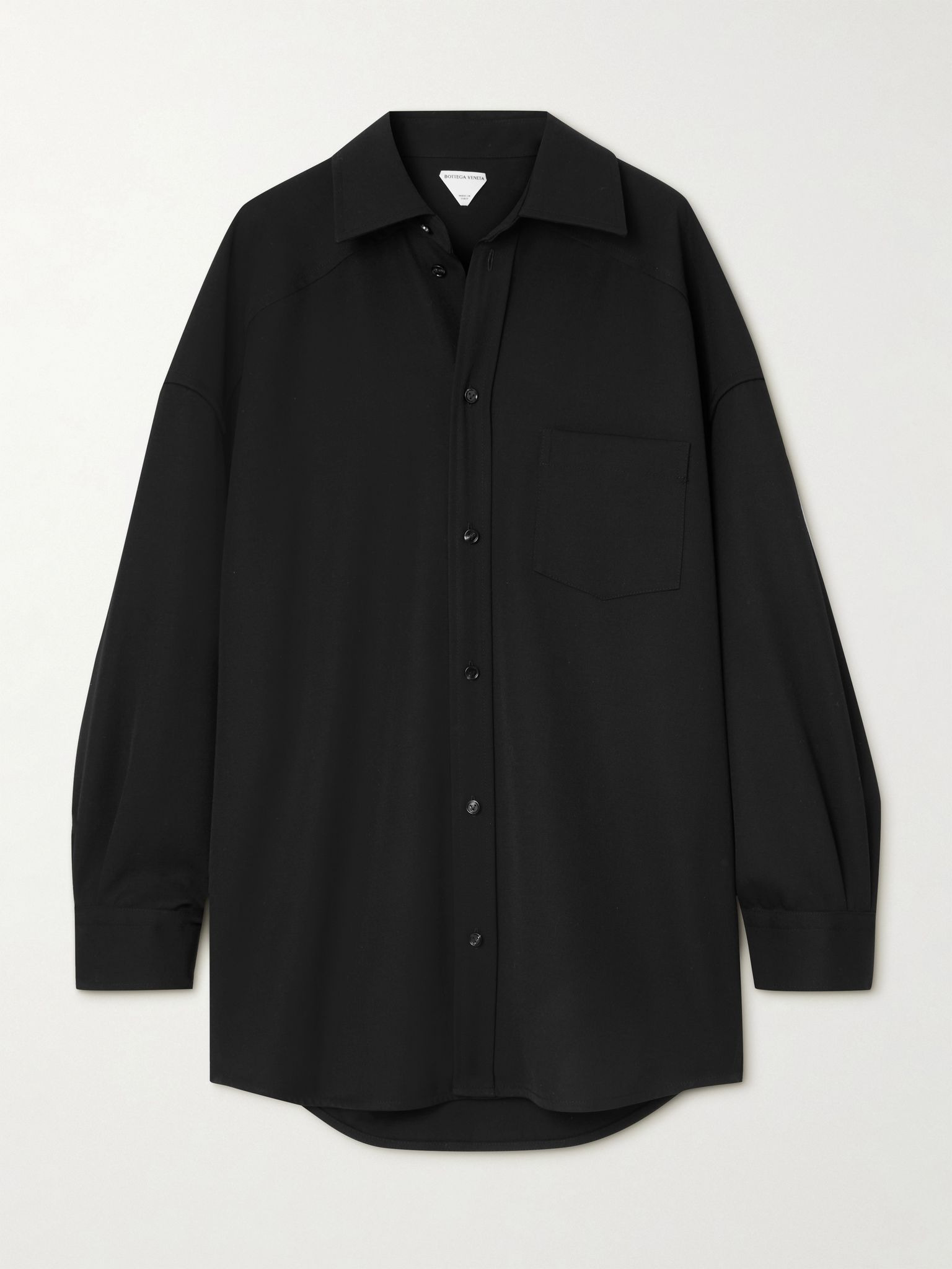 Wool-twill shirt Black - 1
