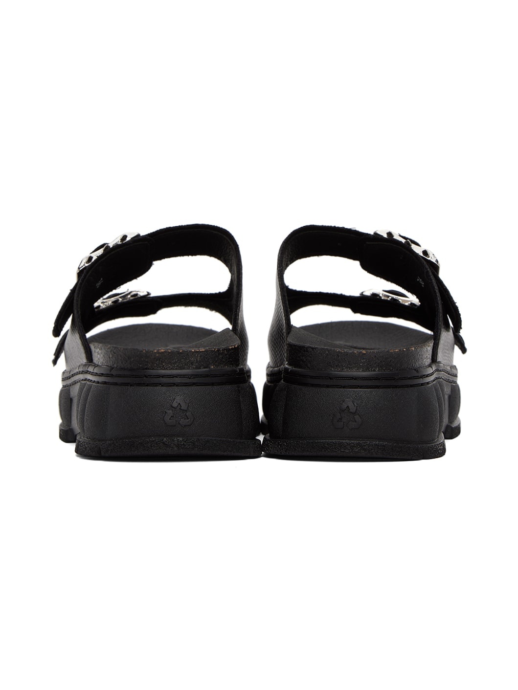 Black 2018 Appleskin Faux-Leather Sandals - 2