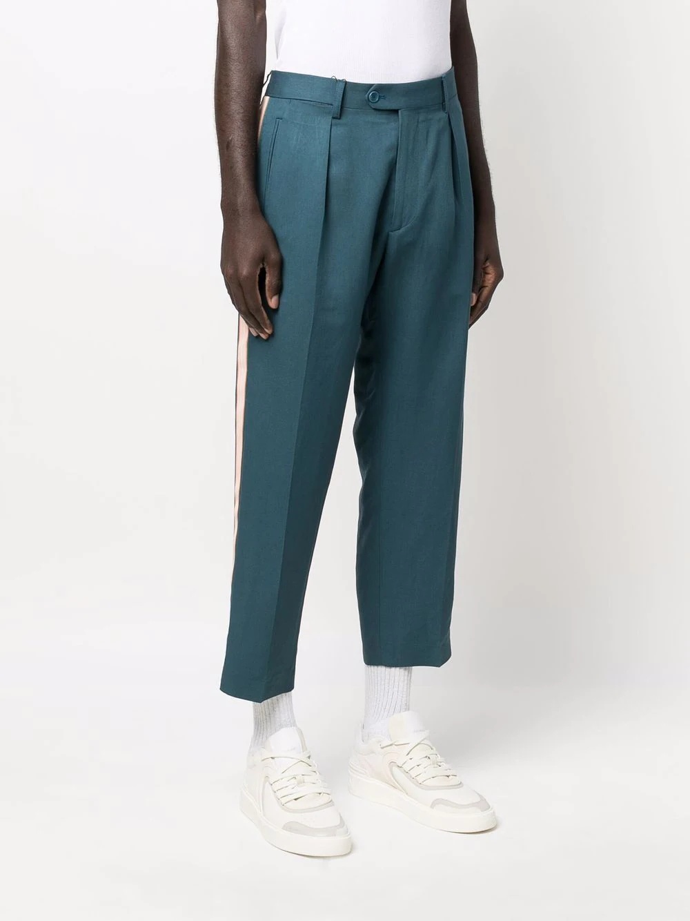 side-stripe cropped trousers - 3