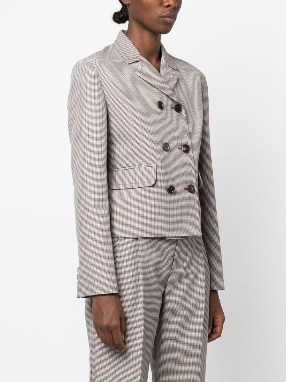 houndstooth-pattern double-breasted blazer - 3